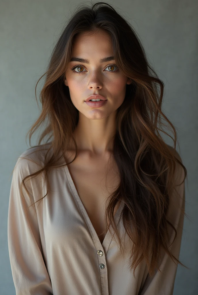 A photorealistic portrait of an attractive woman in her late twenties ...