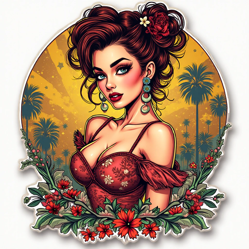 butch girl, pinup, tattoos