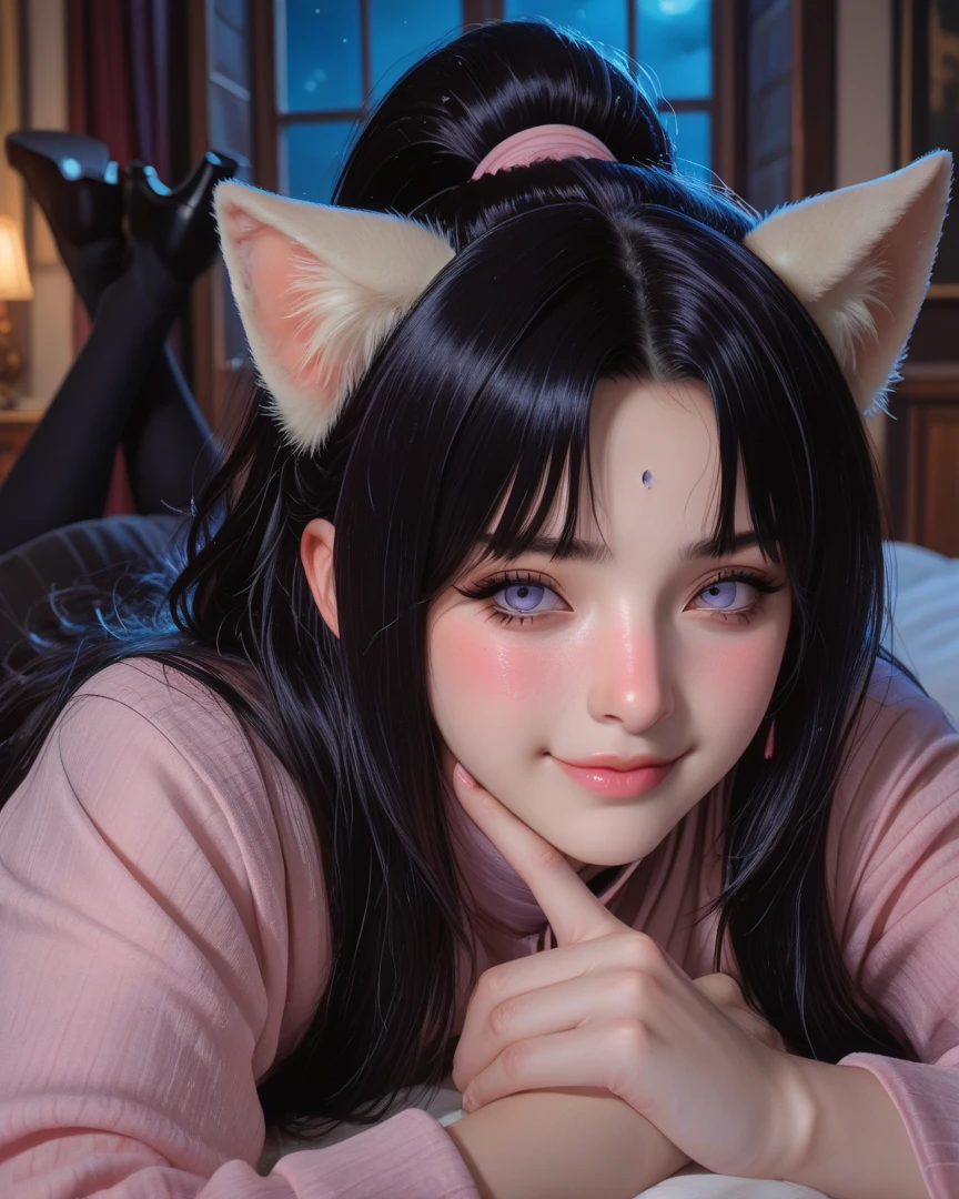 Yes, Yes-pillow, Heart, Cat palace pink pillow,Black fur, Cat ears,red eYes, Small Breasts, Fraction_9, Fraction_8_more than, Fraction_7_more than, Fraction_6_more than, Fraction_5_more than, Fraction_4_more than, rest,1 girljunkotvvxl, best quality, masterpiece, Super detailed, high quality,high quality,1 womanjunkotvvxl,(masterpiece,High resolution, Super detailed,8K,16K),look at the audience,((Cat ears)), ((Red eyes)), ((Cat girl)),