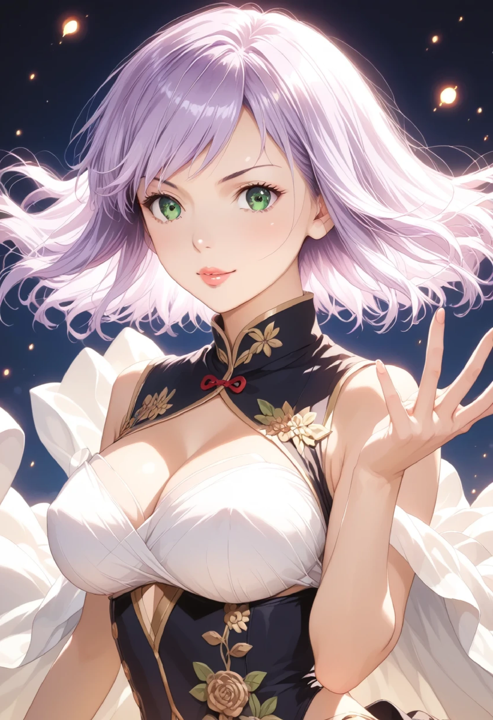 ((perfect )), (photo realistic), (very aesthetic), (highres), (detailed eyes), (top quality), (Realistic), (Super Detailed), (masterpiece), (top quality), (very detailed), (ultra detail), (Super detail), masterpiece, top quality, high resolution, Highly detailed hair, flowing hair, delicate texture, 細かい髪の細部, リアルな髪の陰影, 絹のように滑らかな髪, ドラマチックな照明, 逆光, 深い影, 若い顔立ち, とても大きな目, 黒髪, マインドコントロール, パイルドライバー, 脚を開いた, 掴まれ, panchira, (暗い部屋, 汗, 素肌の小剥き出しを掴む, clear hands, correct ズ), 4DCG, 超リアルで精細な画像, girl:japanese girl, very short hair, (light purple hair:1.4), (mint green eyes:1.2), healthy skin, busty, full bust, a face with a look of disdain and superiority, eyes looking down, a sneer on the lips, fighting stance, black-and-gold cheongsam with high-leg cut, mesh skirt overlay, dragon-scale pattern, fallen statues, scattered embers, golden carvings damaged by impacts, masterpiece, ultra quality, extremely detailed, ultra high resolution, (highly detailed:1.5), 8k, photorealistic, realistic, ultra realistic skin, high-quality face, beautiful eyes, very awa, safe, newest, cinematic lighting, を着て, タイトフィットの, 体型を際立たせる半袖の青いボディスーツ,