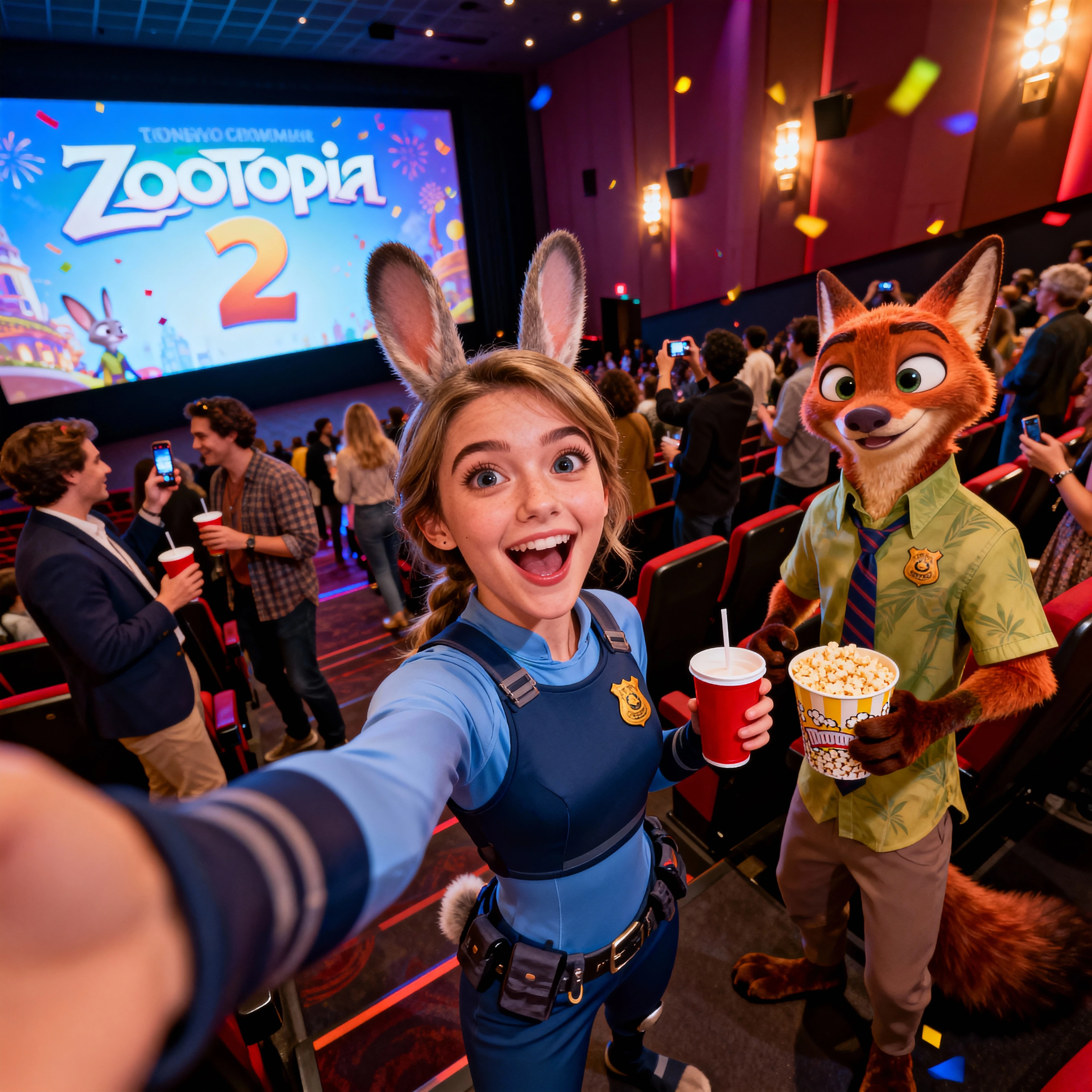 Big Screen Poster Backdrop for Zootopia 2 Theater Photo