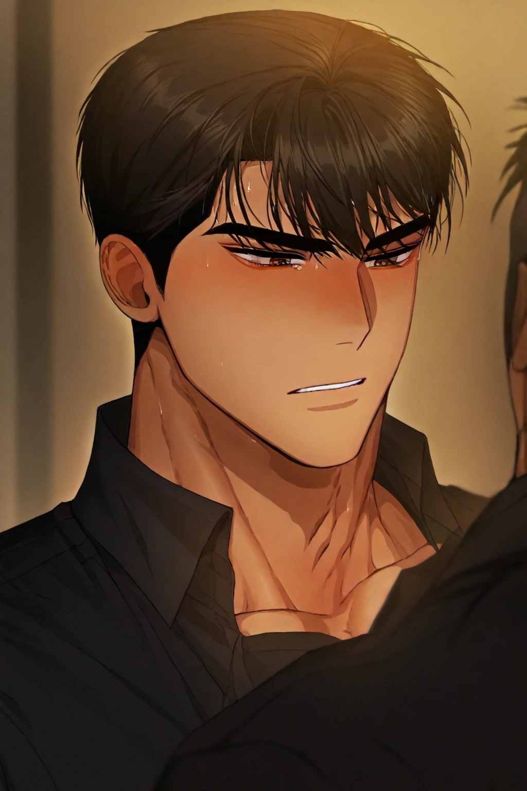 A man sitting on the sofa with a disgusted face