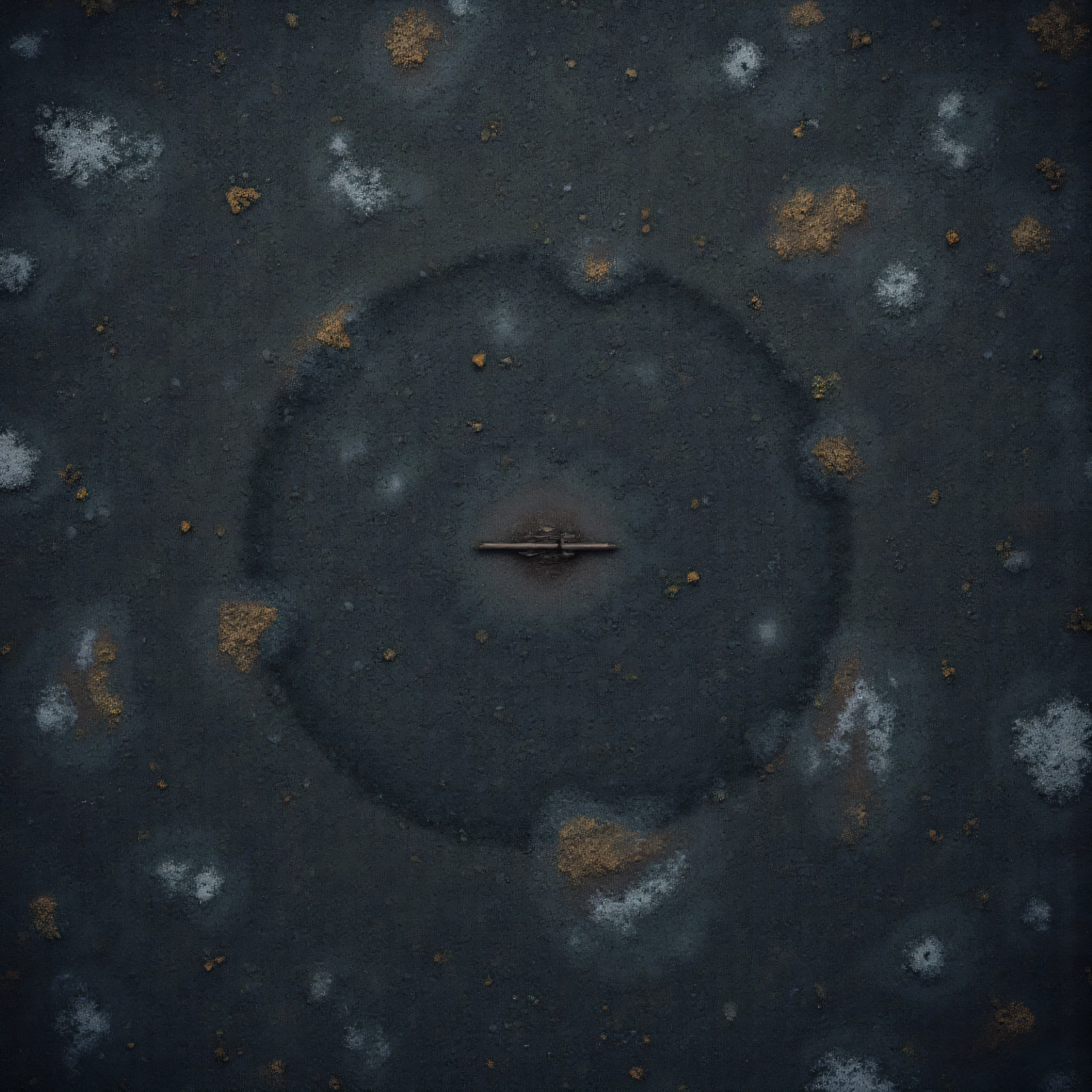 RPGmap, Isometric 2D planar view strictly from above in the form of a 2D map for a board game flat field late autumn, dark mud, melted snow, (without bushes and trees)