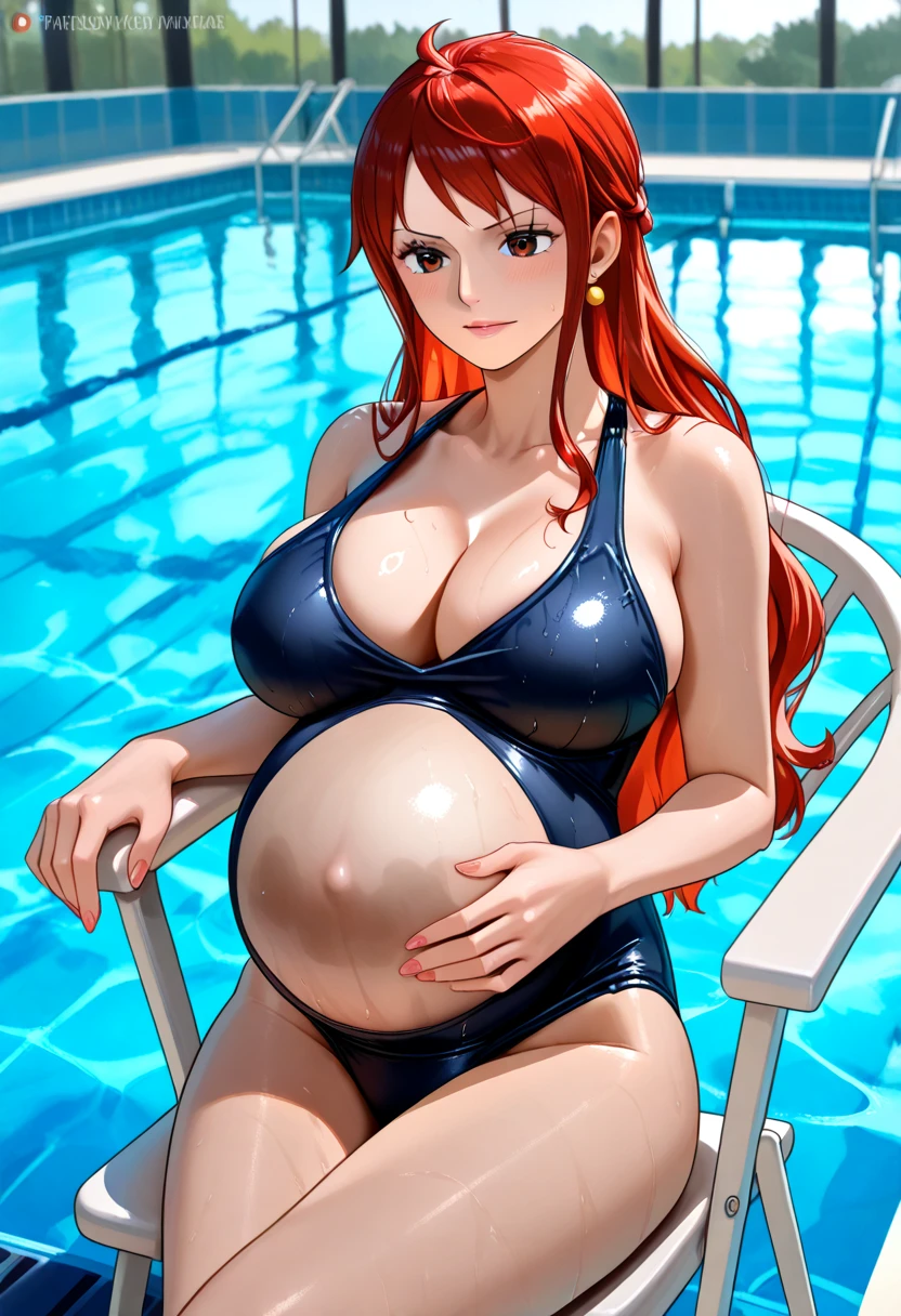 art by Cornflower, Dreamy
(A small figure，Beautiful eye girl. The depth of field in the photo was perfect, and the lens flare added a nice touch. The meticulous facial features on her face are really prominent, And the score of this photo is definitely greater than 10. in the background, There is a beautiful ocean，The sea is crystal clear，There are water droplets on the surface of the water. It's a stunning photo，Really captured the beauty of the girl and the water.)Pregnant women with，Pregnant belly，a navel，Yellow swimsuit