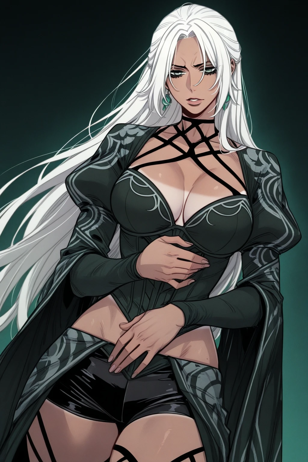 <lora:ck-shadow-circuit-IL-000012:1>, in the style of cksc, 1girl, full body shot, rear angle, beautiful, glowing black lips, , smug, (shy:1.2), white hair, (long hair:1.1), straight hair, bangs, (fringe:1.3), fair skin, , undercut cleavage, black silk robe, posing, lying on the ground, forest, ancient ruins, black night, dappled moonlight, looking at viewer,
masterpiece,best quality,amazing quality