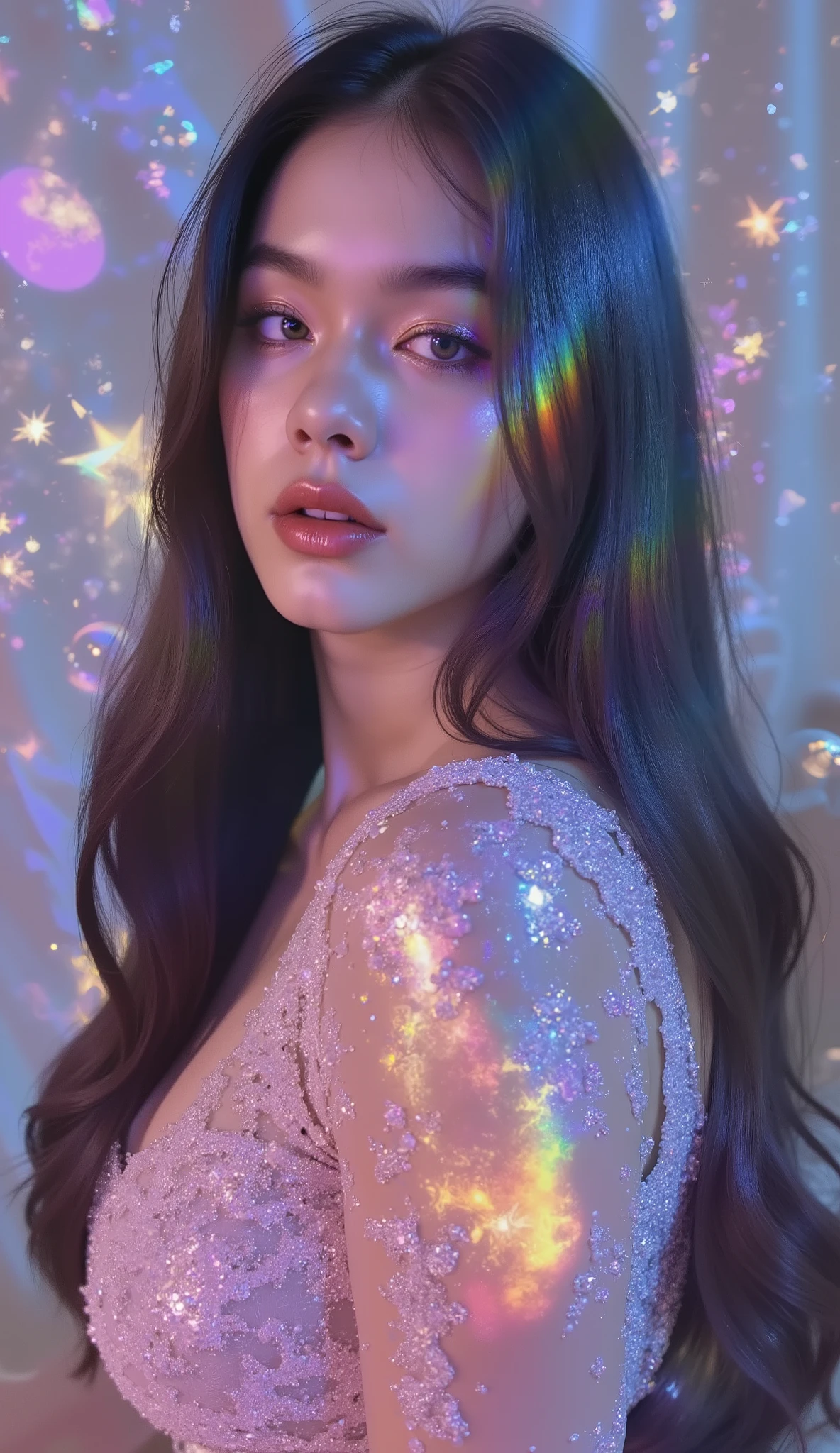 Morena Totally realistic, Retina electric efectos, lightning sparks flashes flying, ridiculously long hair,4 alas de mariposa de colores iridiscentes Intrincados patrones Totally realistic, Retina Diosa perfecta blanca,Totally realistic, Retina, The best quality entry>Totally realistic perfecto Retina,Sea water blue eyes ,very detailed , Realista magical, Impossible,many jewels, Elbow pads with super intricate realistic details., Futuristic and shiny high boots full of diamonds and emeralds., sapphires rubies, His tattoos are luminescent., very intense neon blue and violet.. Volumetric lights and shadows, flag (((lively, intense like multi-colored neon lighting, magical))) Angel wings are very big.), (iridescent colors on filigree with inlays., maximum detail, Eagle Wings, Shiny neon-like metallic look in endless colors., intricate chromatic), all tattoos from feet to neck in violet colors super intricate details realistic human goddess Impossible, They are generated by your own skin., as plans of the universe futuristic patterns and symbols. Super large angel wings, Attention to detail is true to description., thanks After the transformation, Brenda will radiate an unreal glow., Your sensual curves will become almost transparent.. His touch is electrifying. The Xylais symbol is the symbol of pure energy.. Thanks to its innate connection with pure energy, can manipulate different shapes, including sound waves, create music, Ability to bring people into states of insane ecstasy or make them obedient and submissive.. But nothing is invincible, according to Xylais. Touching your body without protective equipment damages your crystalline structure, This is why practical interactions can quickly become dangerous... The Xylais player can install a stable copy of Xylais, and she will leave the game. The Xilai descend from a peaceful race