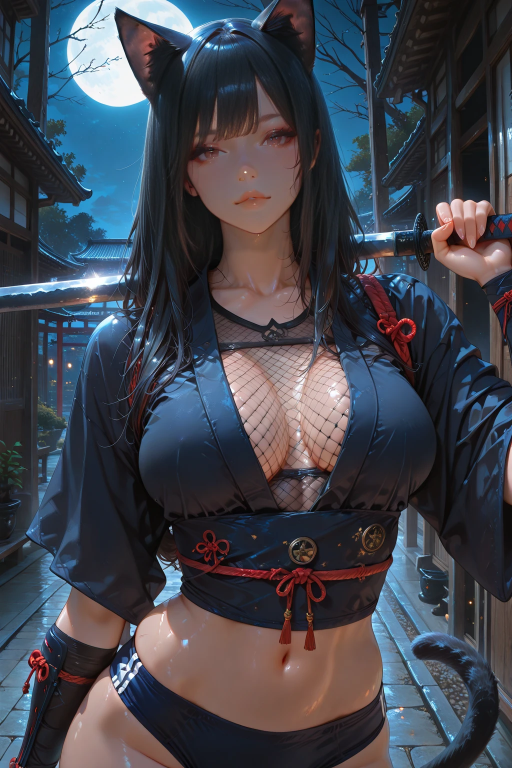 Masterpiece, ultra detail, high quality, 8k cg, (huge breasts), kamisatoayakadef, blush, bright eyes, standing, indoors, slim body, narrow waist, upper body, crossed arms