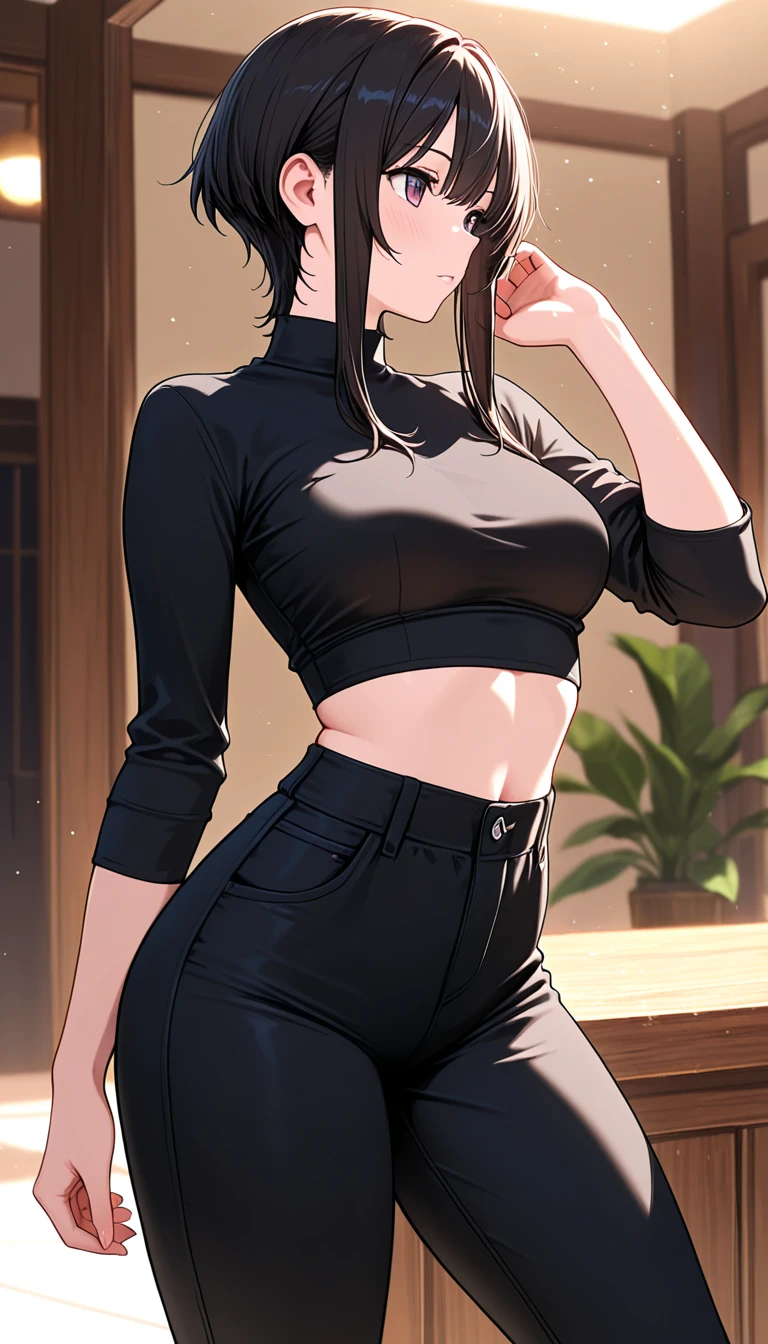 cabelo preto com branco ,cabelo colorido, cabelo branco e preto colorido 1 girl, two-tone hair, black on top, white on bottom 1 gilr, ,perfect  girl muscular girl toned body girl large breasts girl thick girl angry girl best quality girl black hair girl yellow eyes girl pale girl pale girl,beautiful woman brunette, muscular, wearing short leggings withe, black tights, short hair, beautiful eyes, beautiful, yellow eyes, white shirt, black leather jacket, shorts, short white leggings, dark alley city black pantyhose, two-tone hair, black on top, white on bottom, cabelo preto com branco