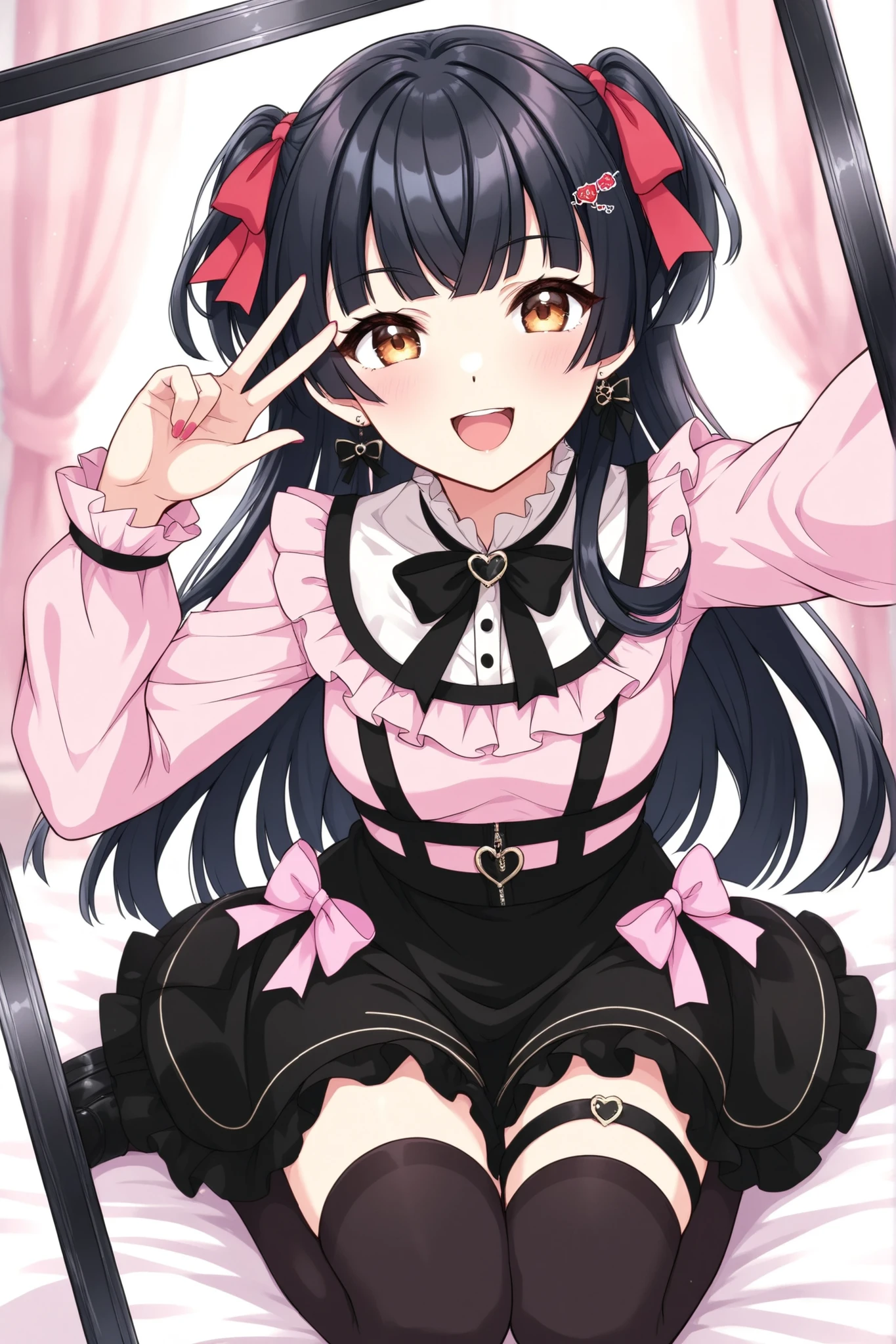 (Mayuzumi Fuyuko)、selfie、black knee-highs、((jirai kei))