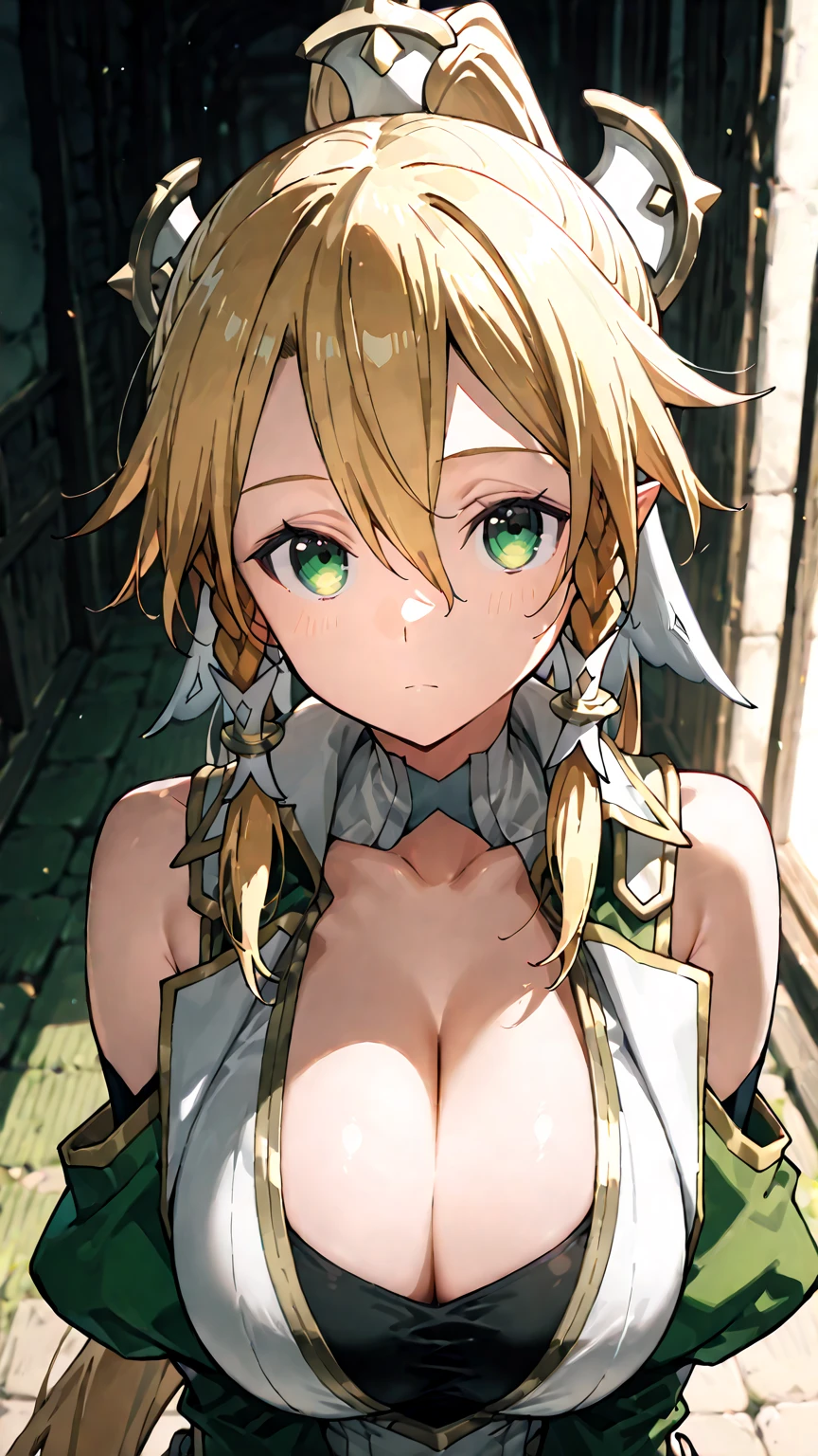 ((Highest quality)), ((masterpiece)), (detailed), （Perfect Face）、The woman is Tiare, a beautiful female alien with green eyes and medium-long blonde hair, whose body has become a deformed alien and who is living with fellow aliens in the alien nest.