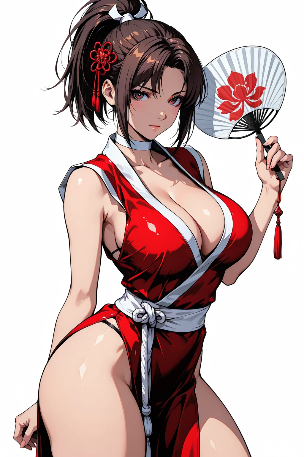 masterpiece, best quality, beautiful art, high resolution, well formed hands, body and fingers, 1 woman, solo, Denise Milani adult, big breasted, cleavage, hair ornament, wearing a Tyris Flare outfit, full body, sexy and  bikini, gorgeous legs and thighs fighting in a combat match, showing her fighting skills, making her guard, about to hit the viewer, looking at the viewer,  peeking, sweating, bouncing breasts, smiling joyfully and brightly, being confident and proud, action and fighting scene, martial arts arena with beach environment 