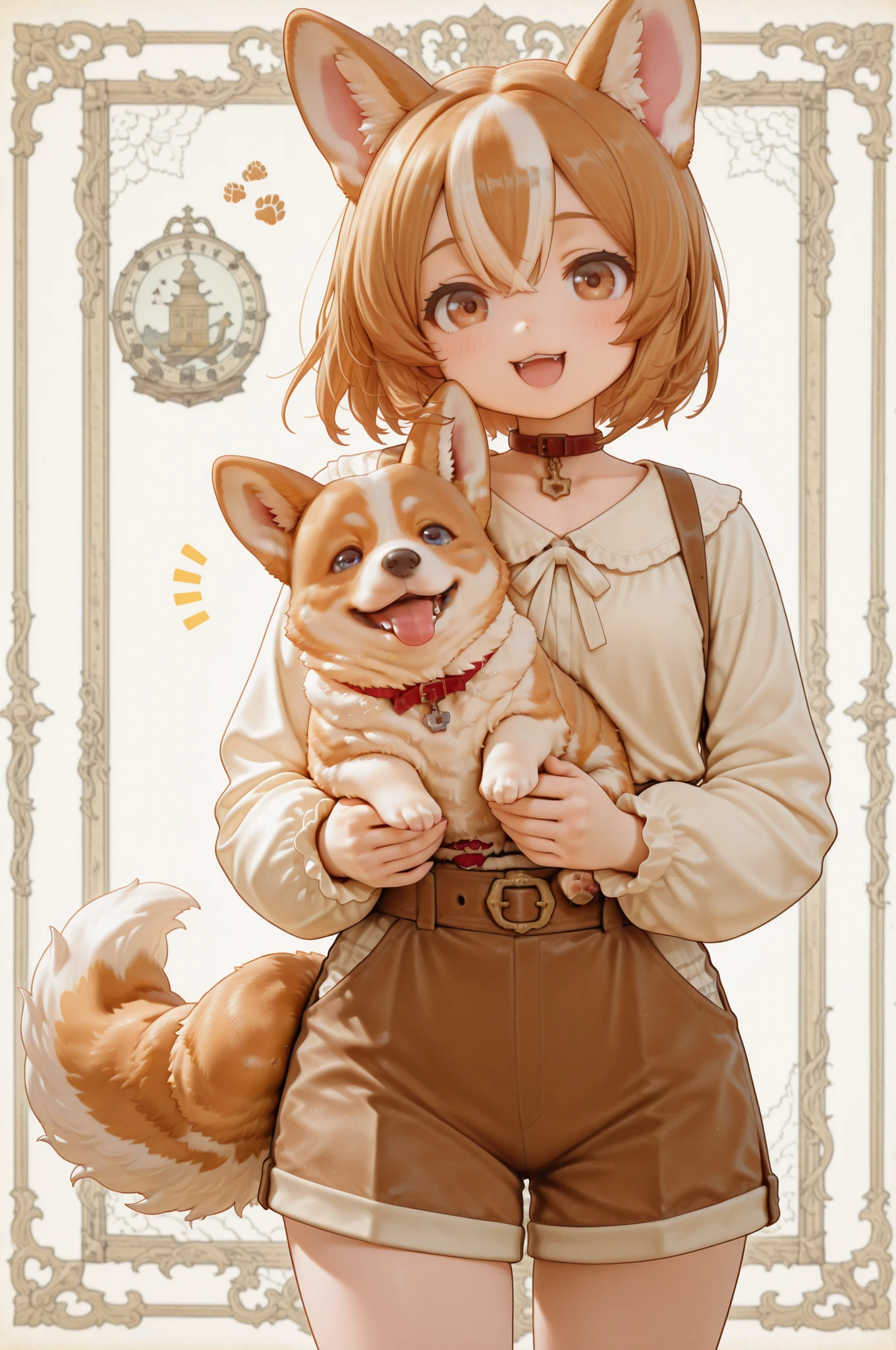 crie um imagem com um cachorro e um gato com corpos musculosos e roupa de academia estilo chibi