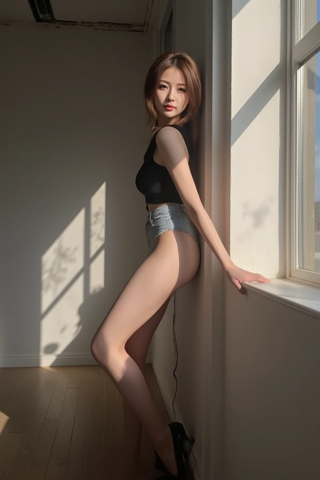 Mallory Malone's costume description is very detailed and、、、、、、、、、、、、、、、Features a unique and interesting style. Upper body in underwear、A fitted black knee-length skirt with red accents creates a striking visual contrast. The addition of a black heel with ankle strap is、Adds a classy touch to the look. Apart from clothes, Vintage 1950s Bob Hairstyles、Adds a retro and timeless element to Mallory Malone's style. This type of hairstyle is、Known for its neat and short appearance, Typically、Jaw length with both ends turned inward. This hairstyle selection is、Add a vintage touch to the look、Complements Mallory's overall style. Makeup also plays an important role in the appearance of Mallory Malone. Although there are no specific details about makeup mentioned in the description, It is possible to imagine that she may be rocking a 1950s-inspired look.More radical poses,I see underwear,More radical poses,low angles,Underwear is visible from the skirt,Chest exposed,Posing like a man excites,Sit on a chair and spread your legs wide,Exposed white underwear,Chest exposed,Top image quality,High-definition face,