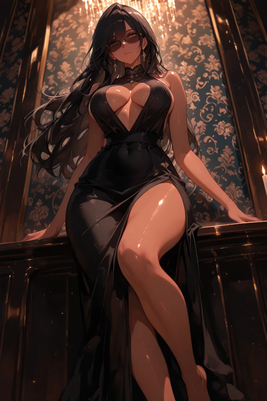 (masterpiece, Highest quality, Highest quality, Official Art, beautiful and aesthetic:1.2, Cinema Lighting、Key light at 45 degrees from the front, Subsidy light、Soft Backlight), 


beautiful Face、Perfect round ???、the body is slim、Fit and body、Pale skin、blue eyes、Long eyelashes、Glossy face、Pervert woman、beautiful mature woman, 
(Oily skin、Glowing Skin、Realistic skin texture、beautiful skin in every detail、Glowing Skin), 

character: Kyoka Tachibana、31-year-old female、

accurate to the human body、Correct five-finger、The perfect human body、Someone knowledgeable、Highly detailed face and skin texture、Natural neck length、(beautiful Hands)、beautiful, Long, slender legs、Straighten two legs、Straighten two arms、

(((Golden light)))

(Nightclub:1.5、Night Lounge:1.1、Nightclub hostess:1.5、Lounge Girl、hostess)、Long sofa、jewelry、Ear Cuff、hoop ring earrings、necklace、Captivate the audience、bracelet、Stiletto heels、alcoholボトル、cup、alcohol、

(Sleeveless split white silver sequin dress:1.1)

(Use your arms to lift your ?????、Make it look big:1.5)、
background: A lively and bustling cabaret club、Many men and hostess sitting on sofa、

Female Pervert,
(Trouble Girl ????), ((mean smirk))
(throw:1.2,Long sofaで観客の隣に座ります:1.2)、

Her cleavage was exposed., beautiful woman, Captivating smile, 
Captivating smile, Mischievous face, Sweat, vapor, blush, Excited, Best ?????? Poses, A loving gaze、Sweet face、Seductive ???? pose