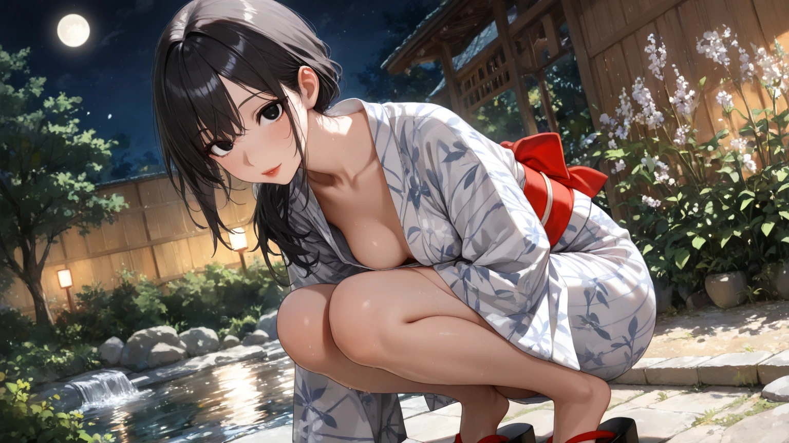 (fashion magazine gravure:1.3),(masterpiece, best quality:1.1),gravure photo of a girl from the Edo period, (tween girl takes off her yukata and exposes her ),sexy posing in a variable color yukata,variable pattern yukata,Steampunk,model posing,summer,whole body,BREAK.(detailed face,)