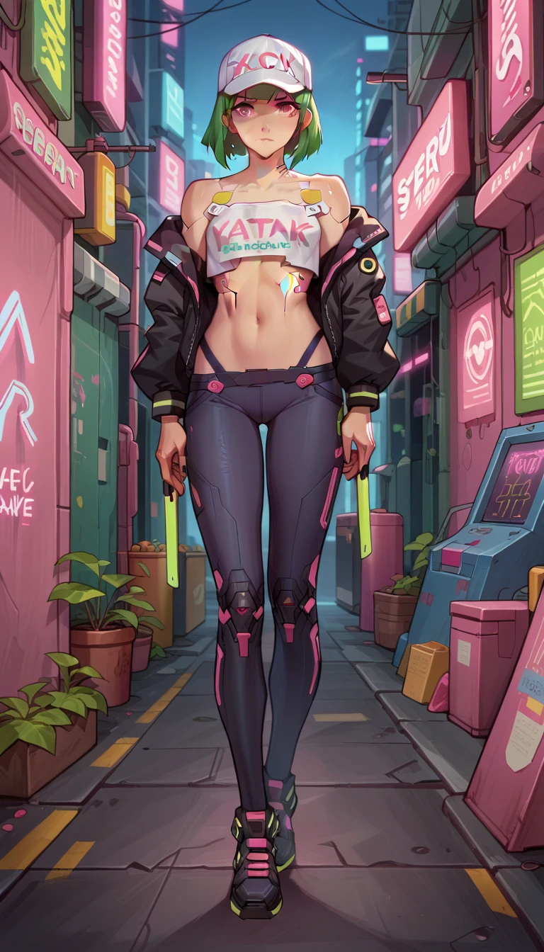 score_9, score_8_up, score_7_up, score_6_up, 
solo focus, in the virtual world , neon grid,  light particles, glitch, pixelated  world, digital dissolve , error message , binary, cyberpunk, high_tech_gear, visor, holographic clothing,  hood down,  black jacket, crossed arms, upper body , looking at viewer, <lora:PulenKompot-TsvetnaXL:0.8> tsvetna, 1girl, mature female, milf, long hair, multicolored hair, black hair, pink hair, cyan hair, blue eyes, curvy, small breasts, thick thighs, wide hips, body freckles, freckles