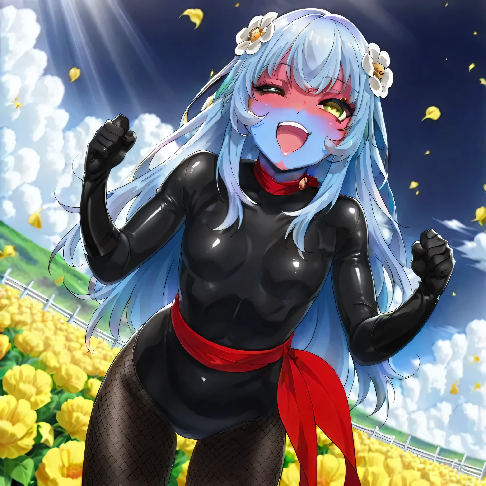 (((red sash))), neck