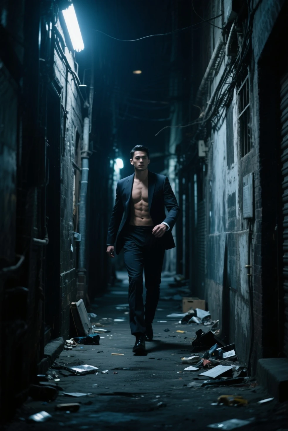 Inside the disco, spotlight, looking at viewer, (there are a lot of guys:1.1), (alone:1.5), (top quality:1.5), (masterpiece:1.5), (8K:1.2), 20 years old, japanese people, (:1.1), Zombie Makeup, is standing, (Unusual Suspicious Expression:1.1)