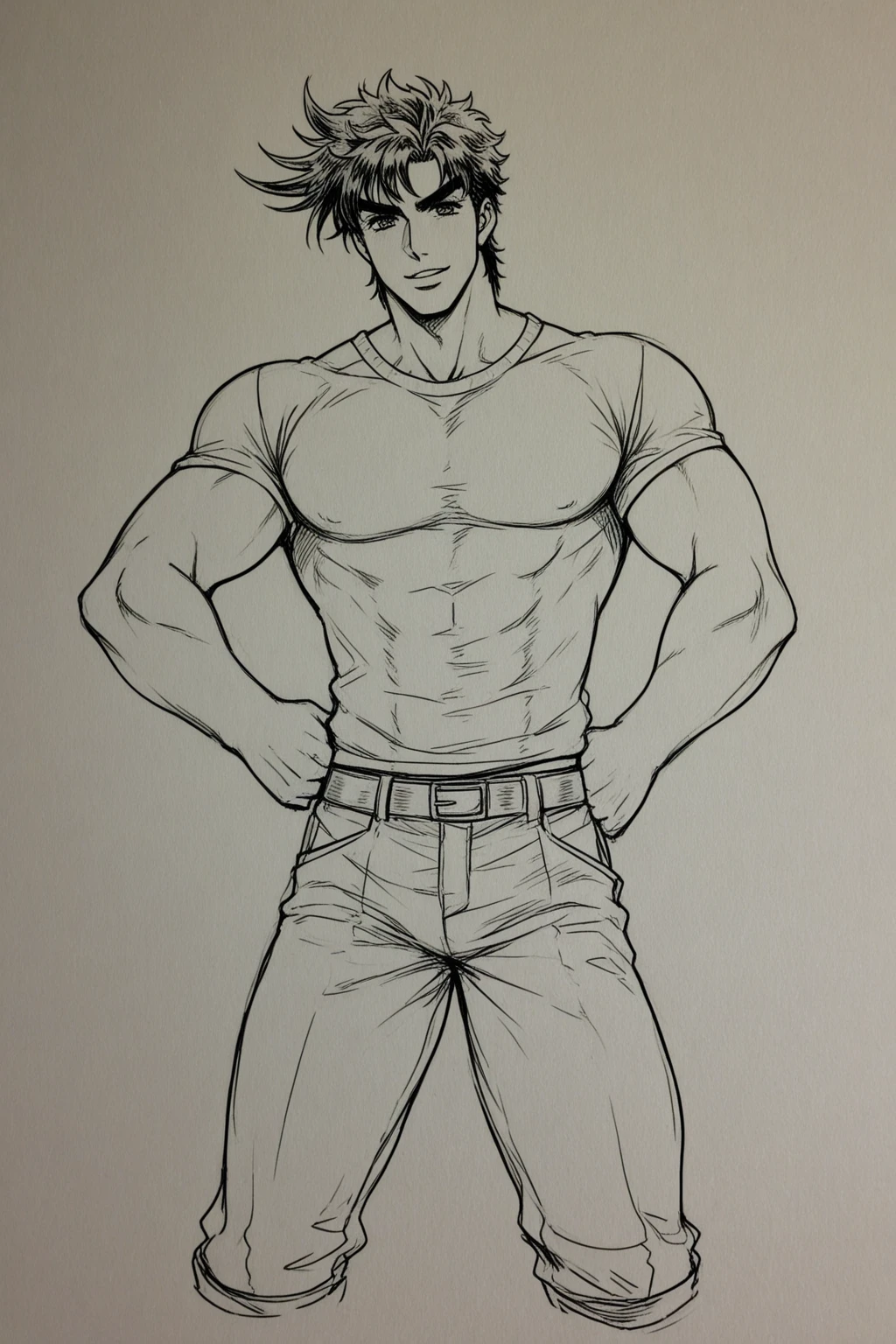 score_9, score_8up, score_7up, score_6up, score_5up, score_4up, BREAK
sz4d3k, monochrome, line art, abstract background, BREAK
young male, solo, curly hair, shirtless, pants, BREAK
raised arms, arms behind head, source_cartoon, rating_safe, BREAK
<lora:Szadek:1>