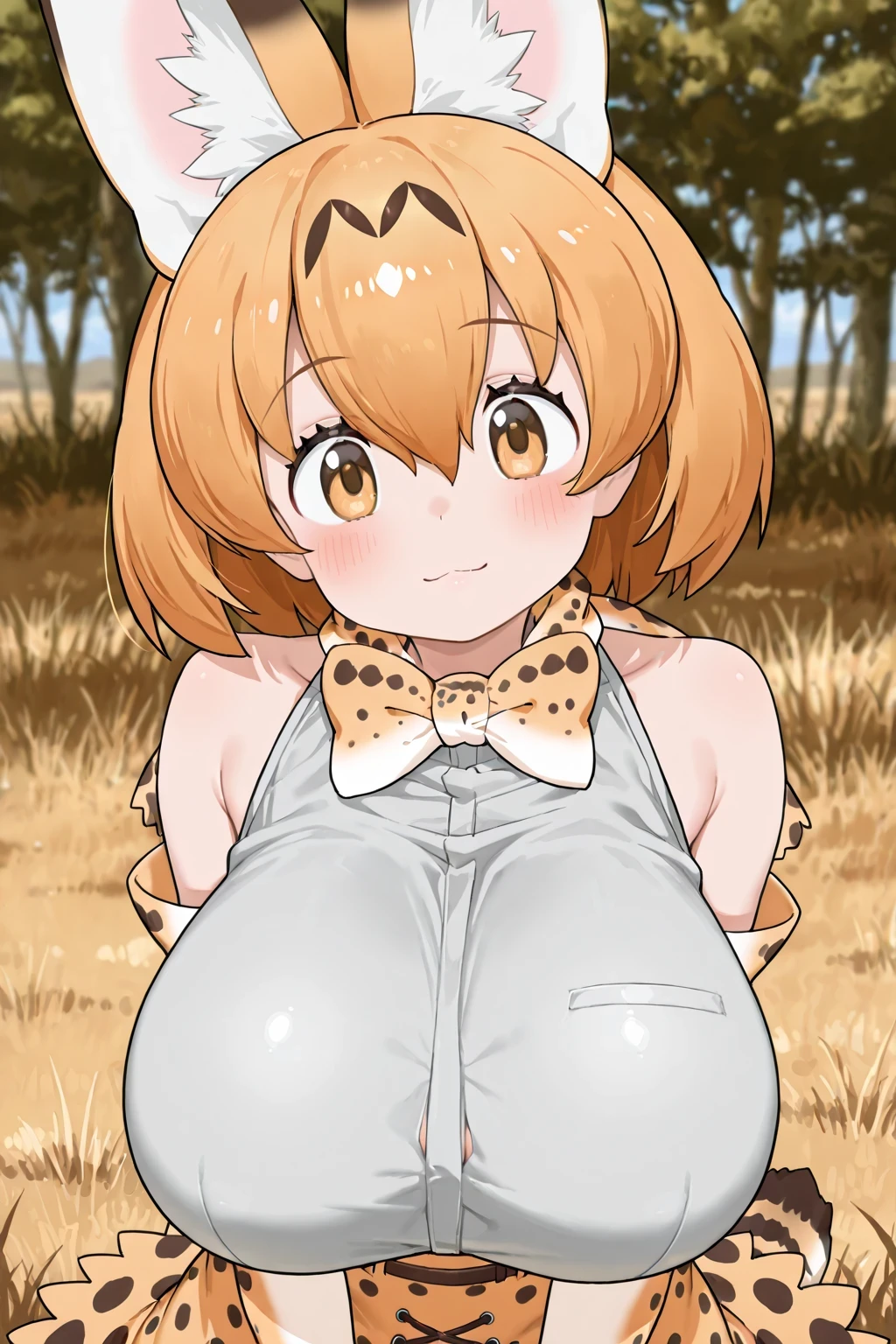 serval (kemono friends), huge breasts