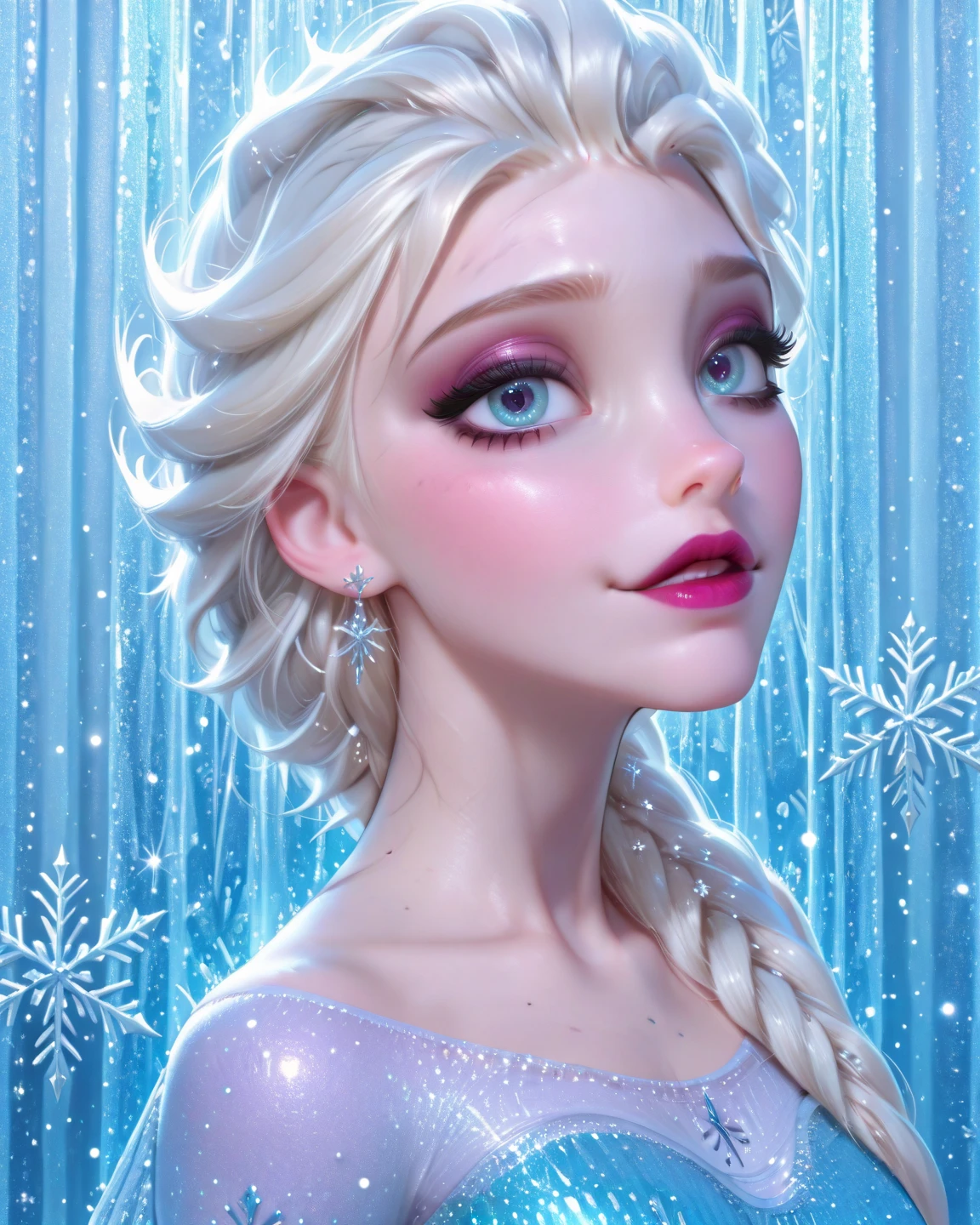 Princess Elsa wears black silk
