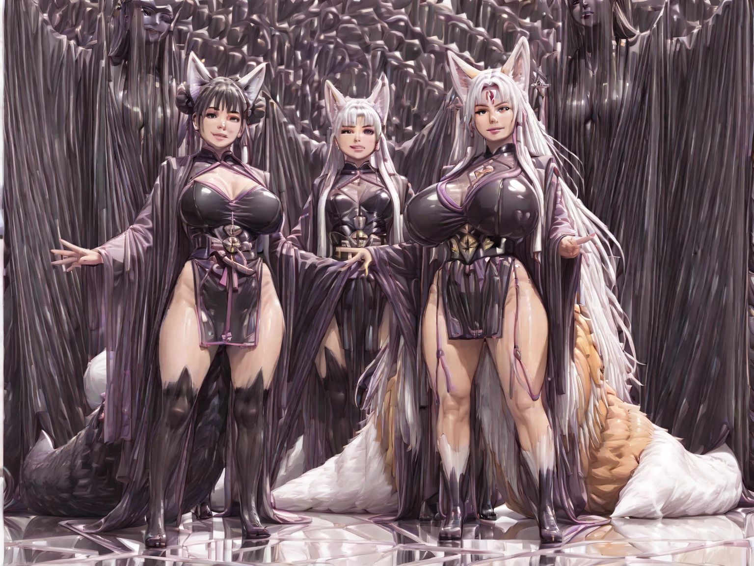 ((WHITE BACKGROUND)) full body standing straight symmetrical looking to the viewer woman wearing a yellow ??????, choker on neck, ???????? on legs and arms