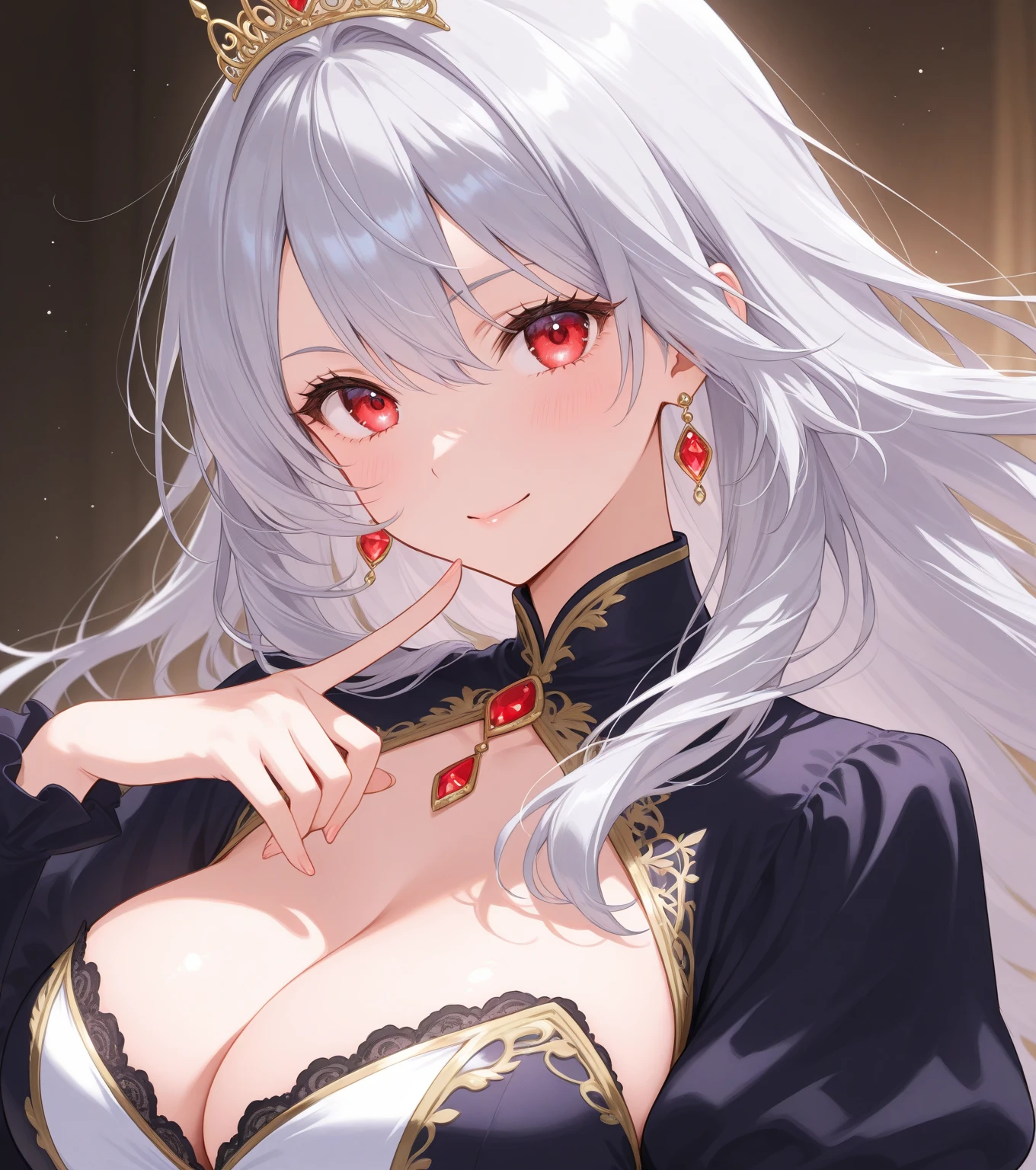 Close-up of a woman with grey hair and a black scarf, Portraits by Jan J., pixiv Contest Winner, Fantasy art, White-haired God, Beautiful character drawings, artwork in the style of Gwaiz, The sharp gaze of the Yuki-onna, Gwaiz, White long hair, of long white hair, Flowing hair and long robes