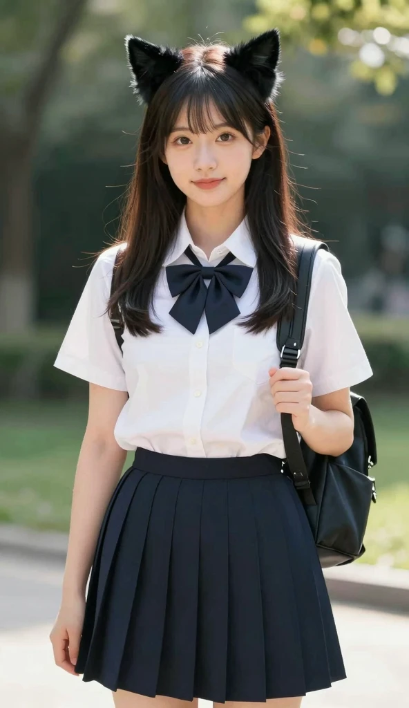 (masterpiece, highest quality:1.2), 8K, 12才のの女の子, 85mm,Official AR RAW Photos, スーパースリムなスレンダーbeautiful girl, (When I lift up my short navy blue skirt、下Half bodyfull 、short sleeveの白シャツ、show me your ears、 girl photo shoot、, cute face, close, Half body, biolace, gardenia, beautiful girl, , thighs, short sleeve, stand on the station platform, looking at the viewer, no makeup, (big smile), film grain, chromatic aberration, sharp focus, face light, clear lighting, Ten generations, detailed face, background bokeh, (dark red tie:1.1)、((((((12 year old girl))))))、((((((12才の女子高生)))))、thin waist、White  drips from my 、 drips from the 