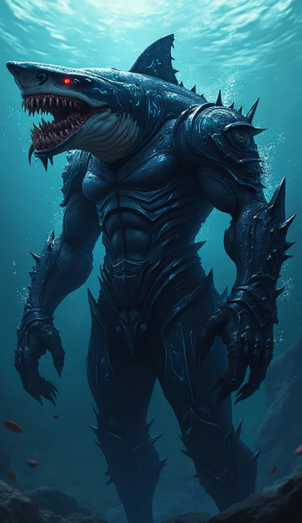 hammh2023, 8k, uhd, science fiction, best quality, masterpiece, trending on artstation, photorealistic, chest armor, cyberpunk armored, tactical armor, large head, sharp teeth, detailed purple skin, wide angle shot, action pose, claws, 3 fingers, mutant, alien, creature, monster, giant hammerhead in a field wearing a space suit with a glass bubble helmet