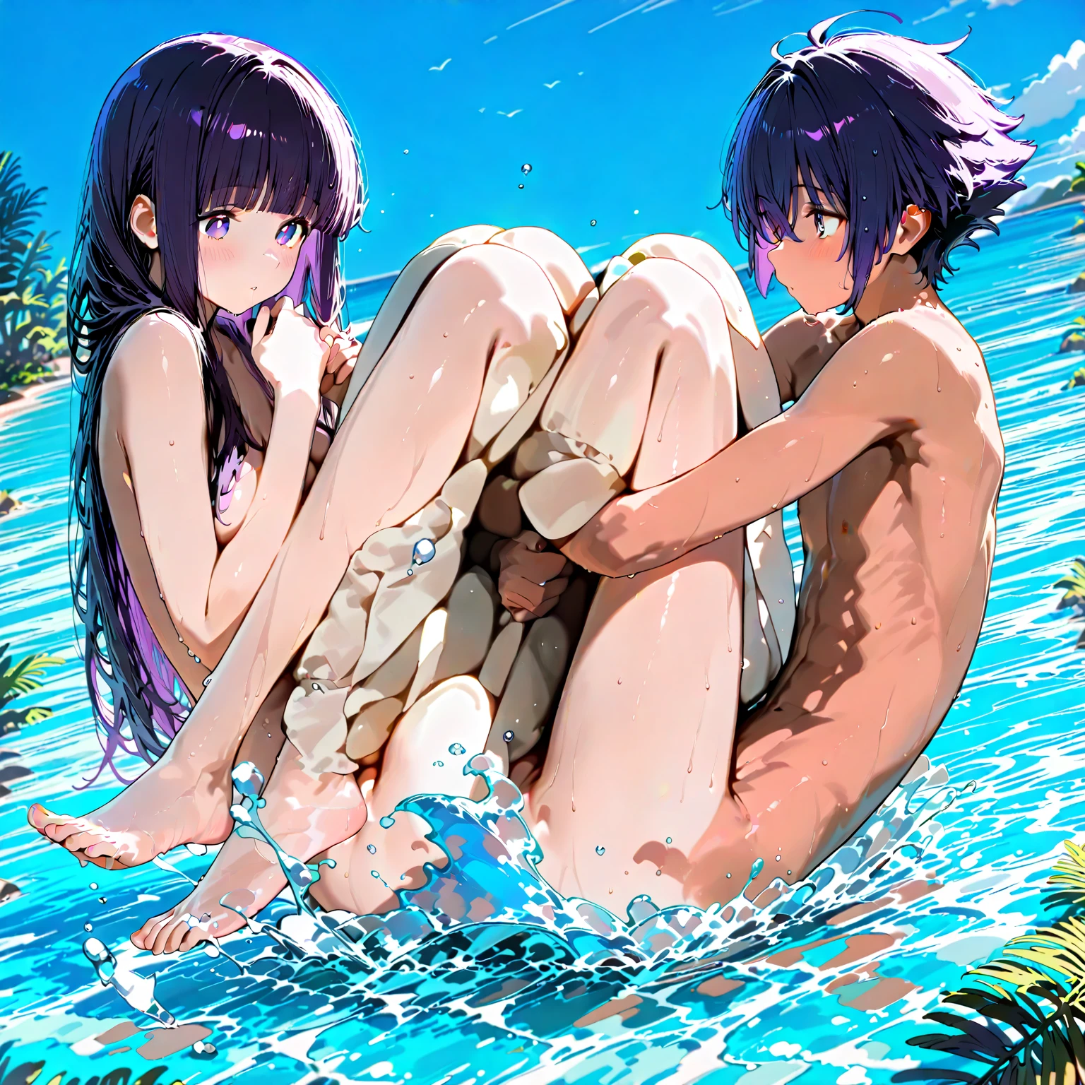 （（Spread your legs、No underwear、Small breasts、Nipples are visible、Parent and Child、bath、Black Hair、Two people、Parent and 、sexy、Primary school students））