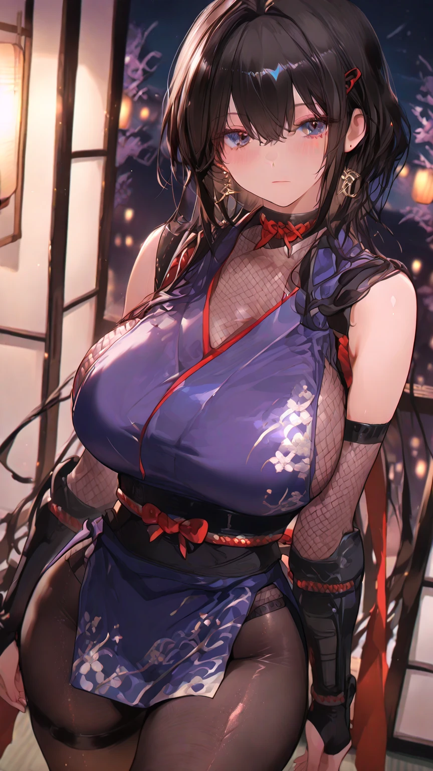 Highest quality, masterpiece, Ultra-high resolution, (Realistic:1.4), RAW Photos, Woman doing  dance　Love Hotel　Vulgar tattoos　Hiding the eyes with your hands　smile　Blindfold　devil　She wants 　Sticking out tongue　She wants a 