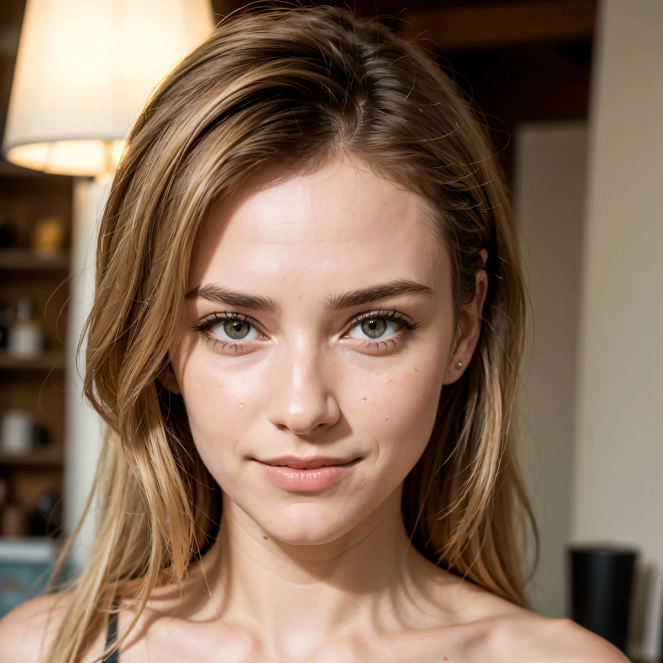 Créer le portrait d’un personnage féminin entièrement fictif.
Elle a 23 ans, cheveux blonds, traits harmonieux, beauté naturelle.
Style réaliste avec des lèvres pulpeuses, de longs sils, une expression souriante et des petite fossettes
Expression douce, regard confiant.
Lumière douce, arrière-plan neutre.
Aucune ressemblance avec célébrités ou individus réels.