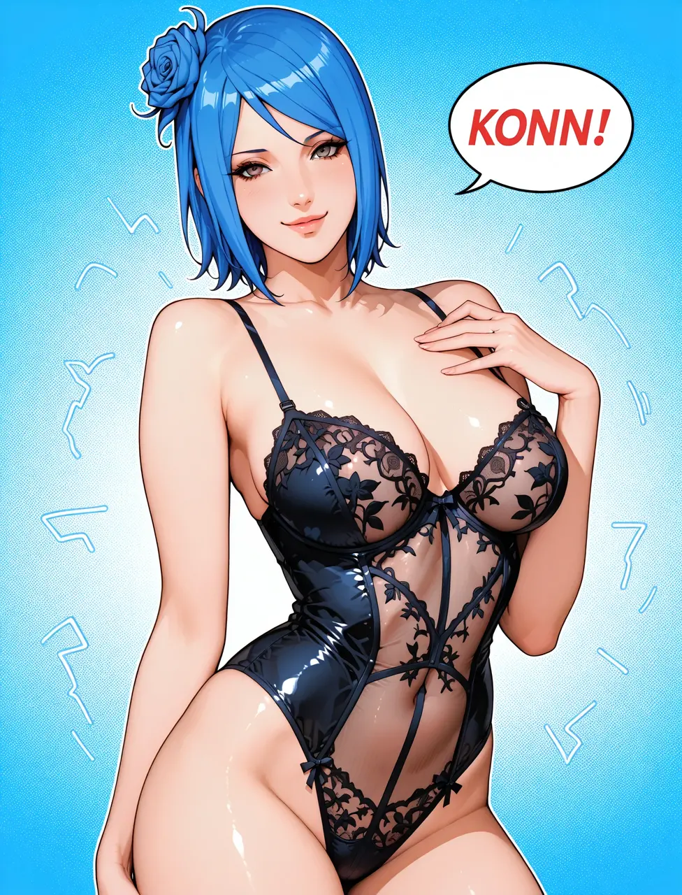 ( Shark, furry, anthropomorphic, female, blue skin, whole body, Best quality, human like body figure), bedroom background, inside, wearing short black jogging shorts, wearing small black , Furry art, furry arms, big grey shark tail, Big floofy tail, black fur legs, Noon, blue hair, wearing glasses, Bigger thighs, Bigger chest, blushed, gas air effect, hearts, jogging shorts pulled partially down,  pulled partially down, pleasure face, sfw, , sitting on bed, breasts