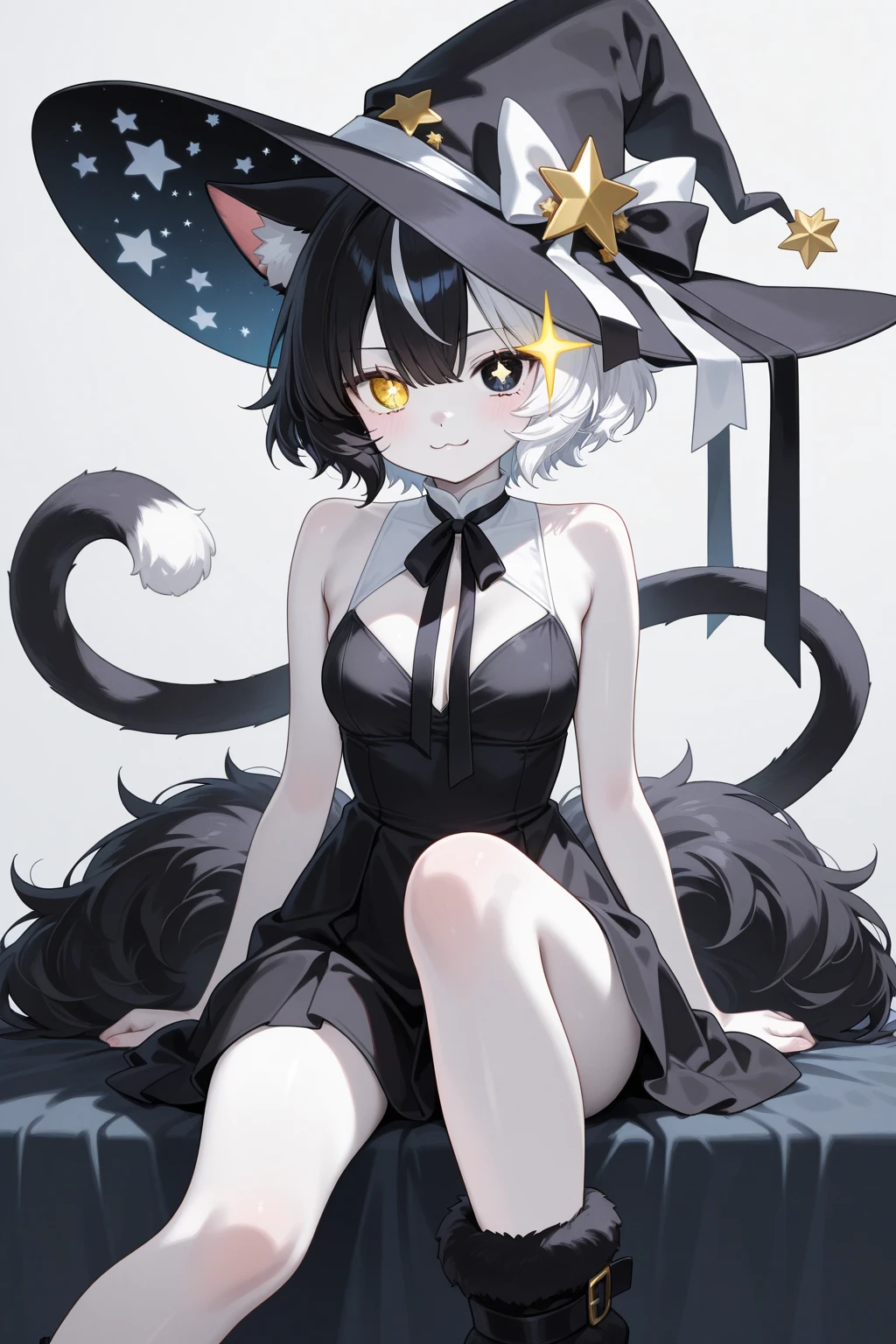 solo chica adulta,chica zorro anime,orejas de animales,orejas de zorro,pelo ,Cabello Medio,pelo medio,peinado tipo hongo,ojos verde aguamarina,sonrisa,pechos grandes,hermoso pecho, ,sonrisay mouth,vestido de sirvienta ,vestido corto,cola de zorro,cola larga,cola esponjosa, thigs,piernas negras,pantimedias,black pantimedias,piernas cruzadas, pose sexy