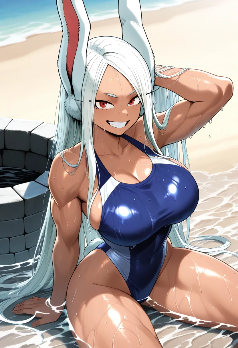 Yamato una pieza, saliendo de las aguas termales, ????, muscular ,highneck swimsuit,