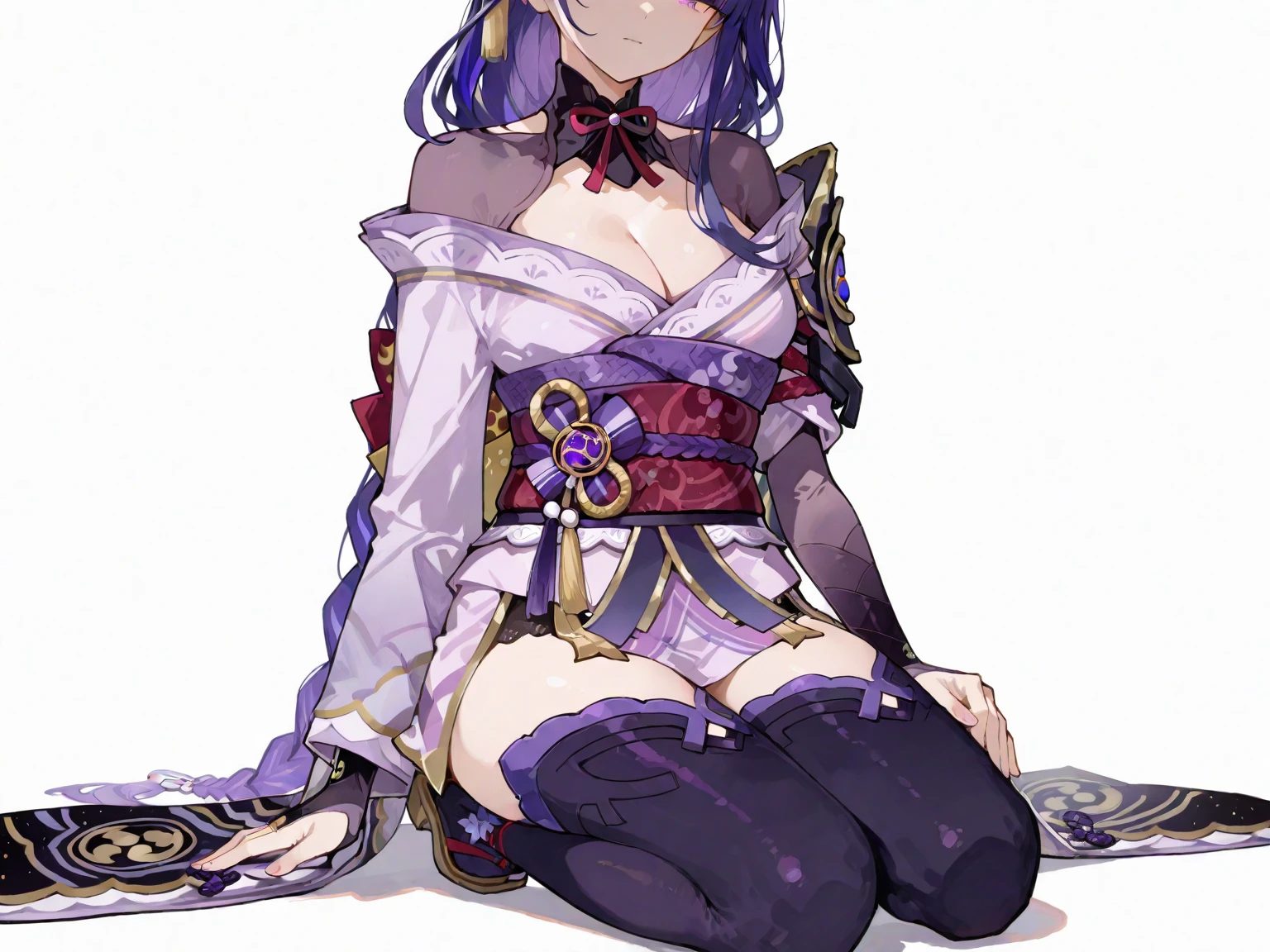 red long hair, bunny girl, Brown stockings, Jiangshi hat with yellow amulet, rabbit ears, wide sleeves, red waist strap, fashion ,