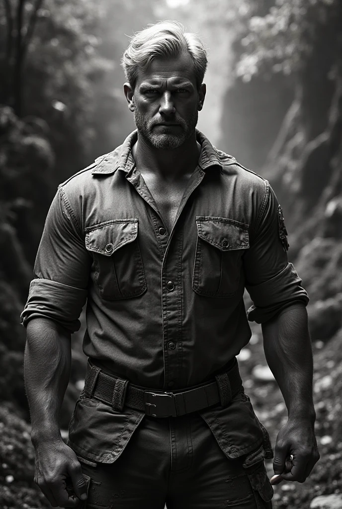 A Photograph capturing a surrealist vision: ben affleck ????? art, amidst a swirling earthy palette, poses outside gallery , posing with the dreamlike surroundings. --ar 16:9