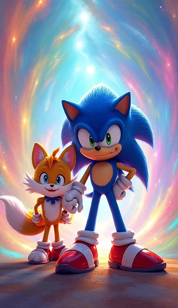 Tails knocking out Sonic
