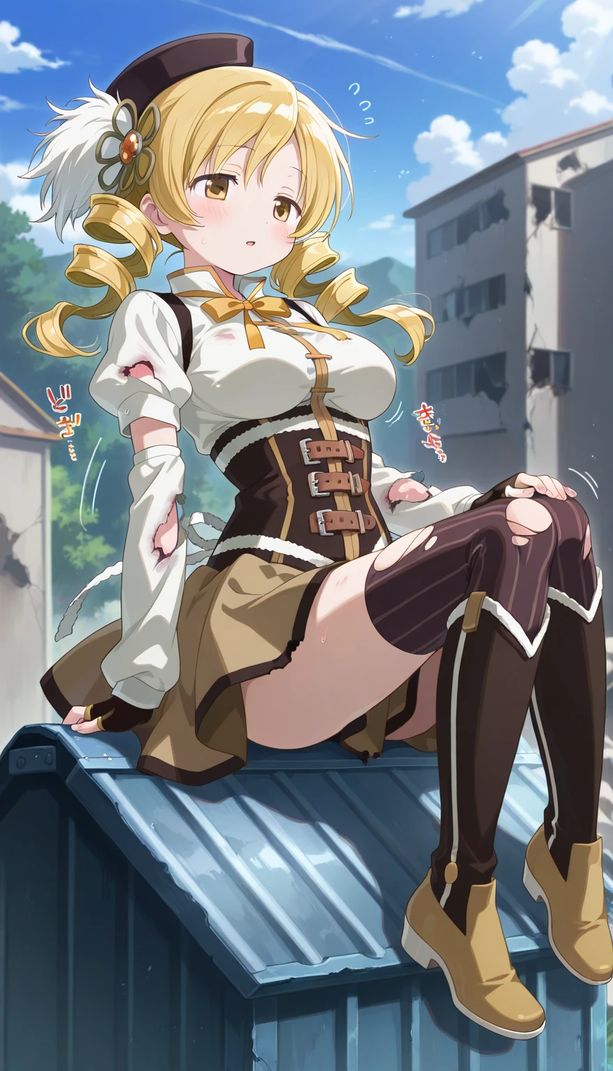 Masterpiece, best quality, high resolution, high heels, (Ingrid), hair pods, gloves, skirts, ((panties under pantyhose:1.3)), bows, dresses, (, imminent , , pov), (:1.8), aroused, closed eyes, open mouth, (blush), ((nature)), hand on hip:1.5