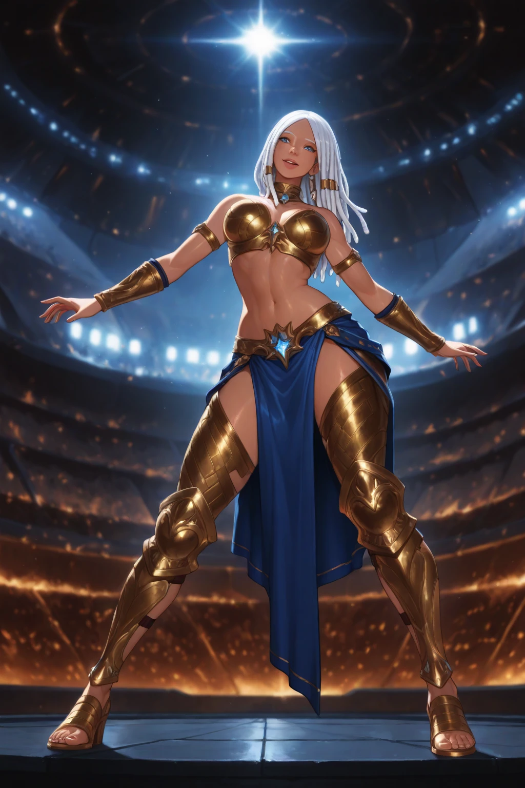 1girl, drow sexy, pele roxo-azul escura, long and elaborate braids of pale silver, ((Olhos vermelhos)), jewelries, orelhas de elfo, brincos, ((vestido sexy feiticeira branca)), ((maneja a equipe)), ((Cast light magic)), on a roof of skyscrapers, atletic, Volumetric lighting, melhor qualidade, master part, Realistic, anatomicamente correto, (Strong cinematic lighting), detalhes impressionantes, detalhes intrincados, 8K post-production, high resolution, super detalhes, trending on ArtStation, foco nítido, profundidade de campo f/1.8, studio photos, (((Looking at camera))), Jogo Street Figther, Warcraft,