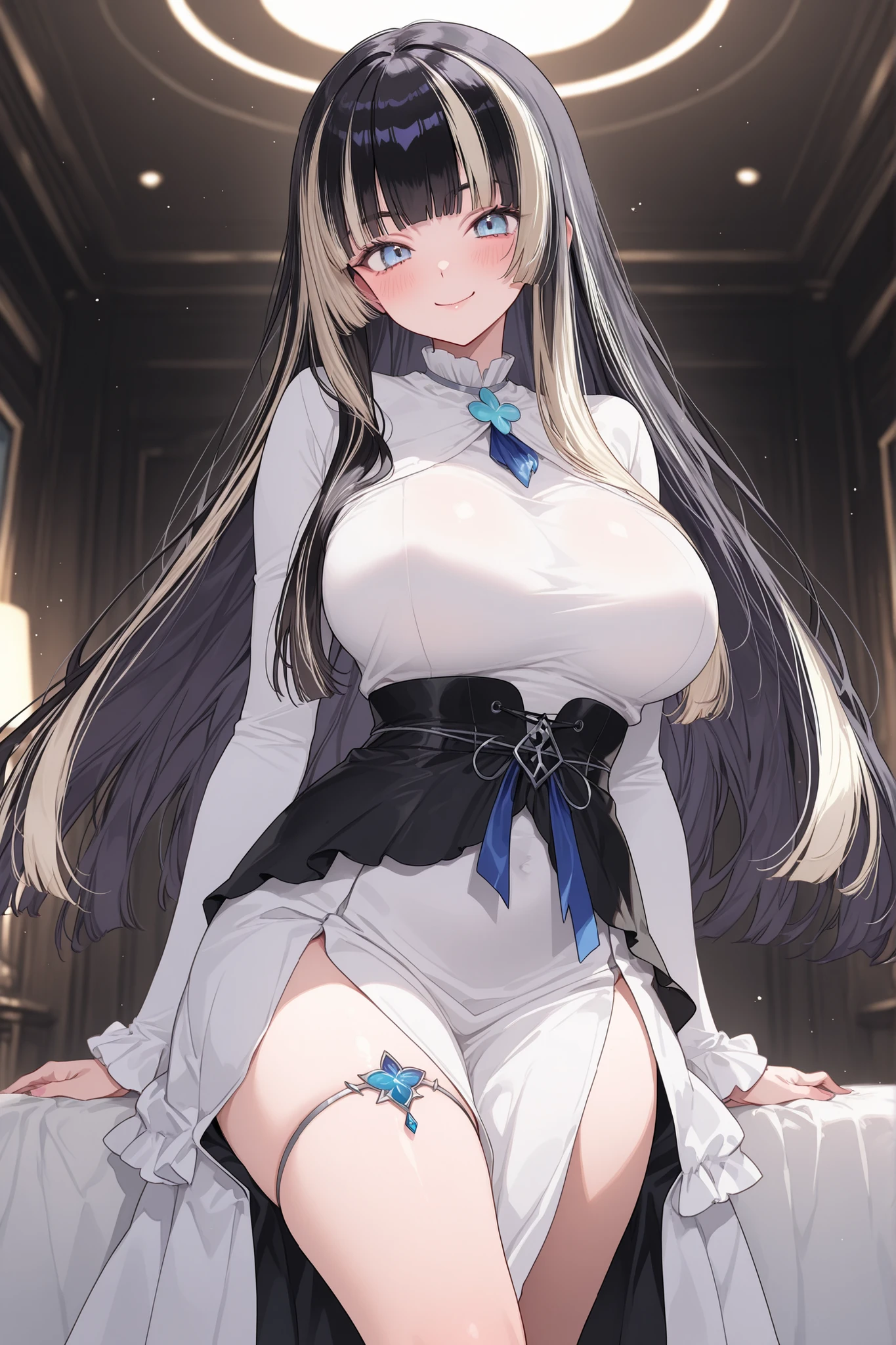 top quality, ultra detail, 8K quality,1 girl,hololive Juufuutei Raden、pretty face、cute smile、big breasts、Good proportions