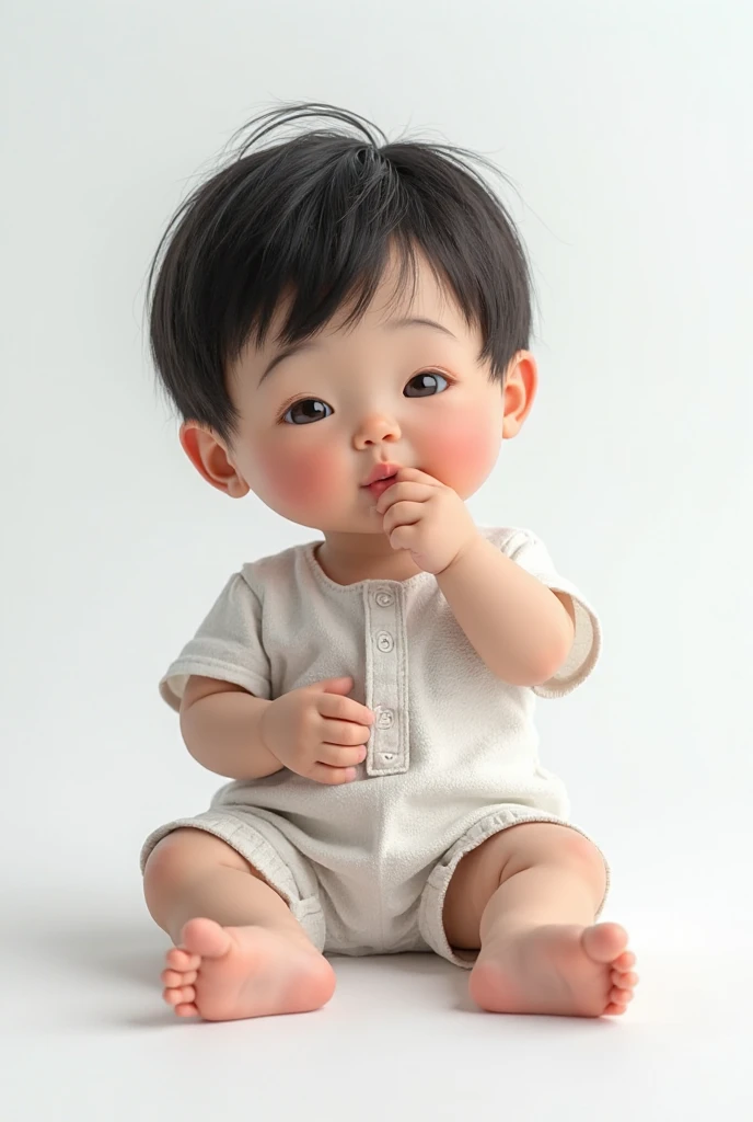 Textured skin，（best qualtiy：1.4），tmasterpiece，Highest high resolution，ultra-realistic realism，reflective light，There was a baby sitting in a chair，Comb in hand, 2 years old, young child, jaeyeon nam, taken with sony alpha 9, looking defiantly at the camera, toddlers, shot on iphone, Yan, kiddy ???????????, lovingly looking at camera, Deep in thought, young cute wan asian face, lulu chen, ruan jia beautiful!