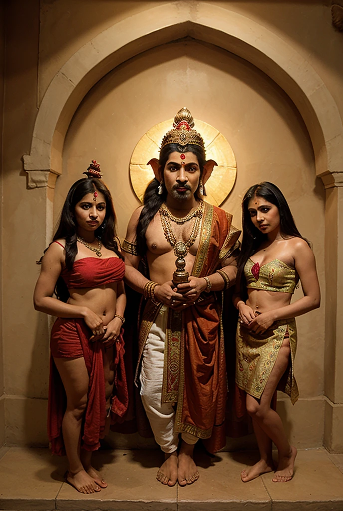 Ramji, Laxmanji and Hanumanji together. Fighting with Ravana