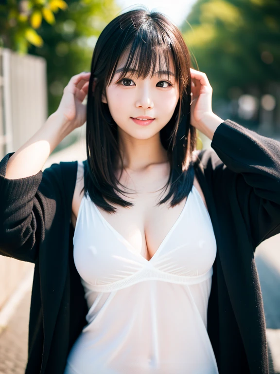 (Highest quality、Highest quality、Highest Resolution、masterpiece、detailed、live-action)、
(((Mini dress)))、
(((Lift up your skirt with both hands)))、
(((Grab the hem of your skirt with both hands)))、
(((She is wearing center seam pantyhose that reach down to her waist.)))、
((Showing ))、
(( are visible))、
(The  is slightly visible)、
1 Japanese woman、
Cute Japanese Woman、
Beautiful 20 year old Japanese woman、
Slender figure、
Super slim figure、
Small breasts、
Silver Hair、
The woman is facing the photographer、
Illuminated by spotlights、
being fanned by a strong wind、
smile、
whole body、
Standing posture、
Tokyo、