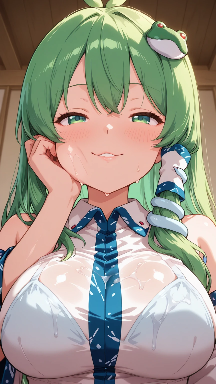 lake, bath, sunset, score_7_up, BREAK source_anime, KMitsuriV4XL, 1girl, solo,, , from bellow, room, , blush, open mouth, big mouth, tongue, tongue out, close up, saliva, uvula, uvula, mouth focus, excessive saliva, , looking down, , long tongue, large tongue, big breasts, , happy, smile, side, on side, looking at side, closed eyes, from adove
