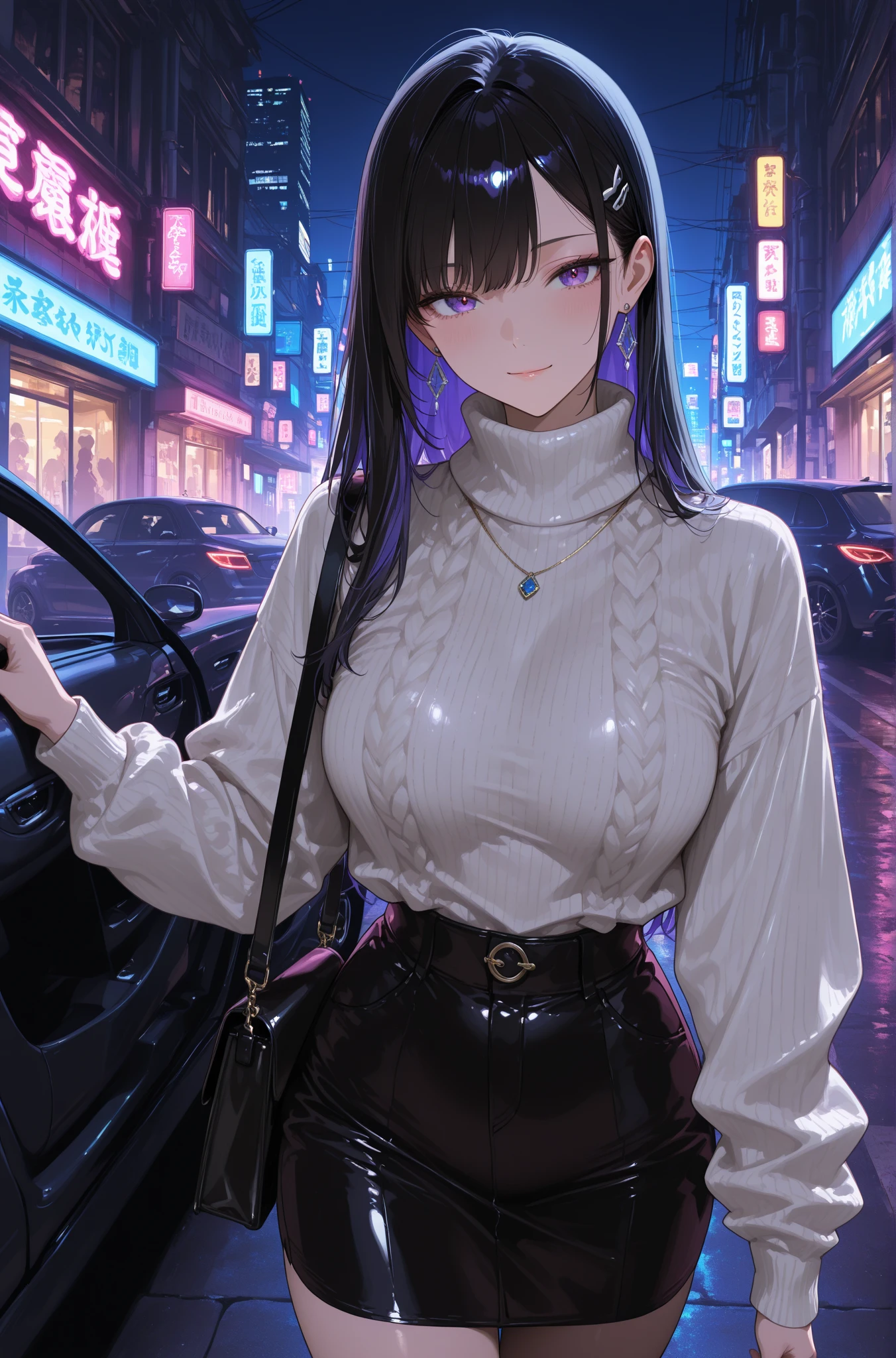 announcer、knit、Tight Skirt、beautiful mature woman、27 years old、earrings、