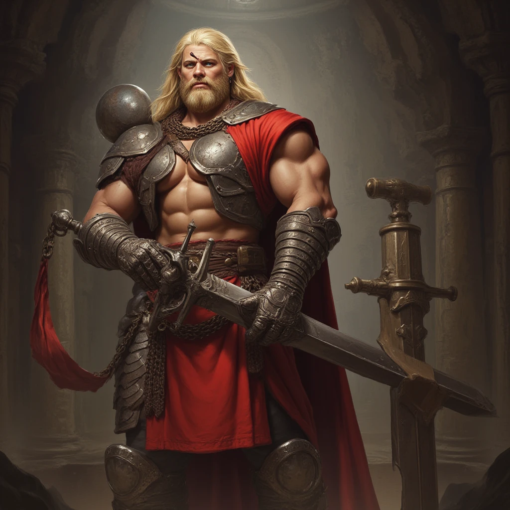 (((Solo character image.))) (((Generate a single character image.)))  (((Dressed in medieval fantasy attire.))) (((Very sexy  expression.))) Generate a male fantasy character who is a good looking, handsome criminal.  He is a shifty and suspicious individual who is untrustworthy and somewhat sinister.  But he is a confidence trickster. Shoulder-length blond hair.  He looks like a dangerous man.  Handsome.  Intense stare.  He looks like a very sexy male villain for a fantasy setting.  ((( attractive.)))  (((Looks like a sexy, muscular male model for a fantasy setting.)))
