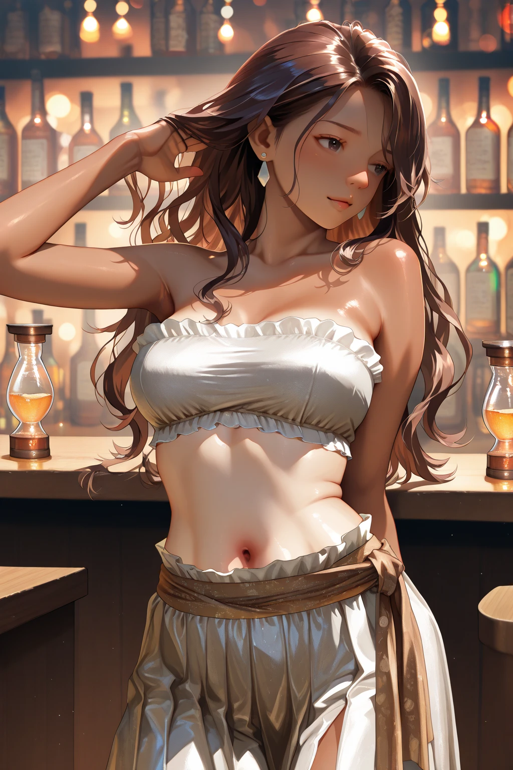 (((One beautiful woman:2.0))),(((:1.5))),((:2.0))),(((Wearing a gun belt with a holster on his waist:1.8))),((Wear a watch on your wrist:1.9))),(((Showing ))),((( thin inner thighs))),(((Small :1.5))),((( arms))),((Blushed:1.5)), Beautiful detailed girl, Very detailed目と顔, 緻密でBeautiful Eyes, Very detailed, High resolution, Highest quality, masterpiece, Very detailed, 8k wallpaper, wonderful, finely, Highest quality,(Standing in front of a wooden wall),Beautiful Eyes,((Engage your audience:1.2)),((Cowboy Shot:1.0))),(((Photograph the whole body:1.7))),((Drinking whiskey:1.4)),(((Drunk:1.5))),(((Crying face:1.8))),(((Are standing:1.2)))