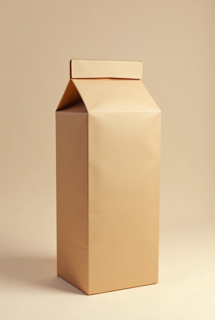 A brown，unopened carton，does not have any pattern or text on the carton。realistic style。without background。