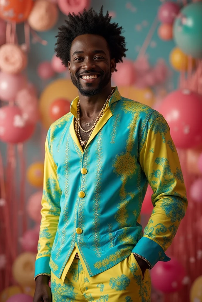 African Boy,arms(good shade(six pack)(breastplate)(asul shirt) (purple blouse)